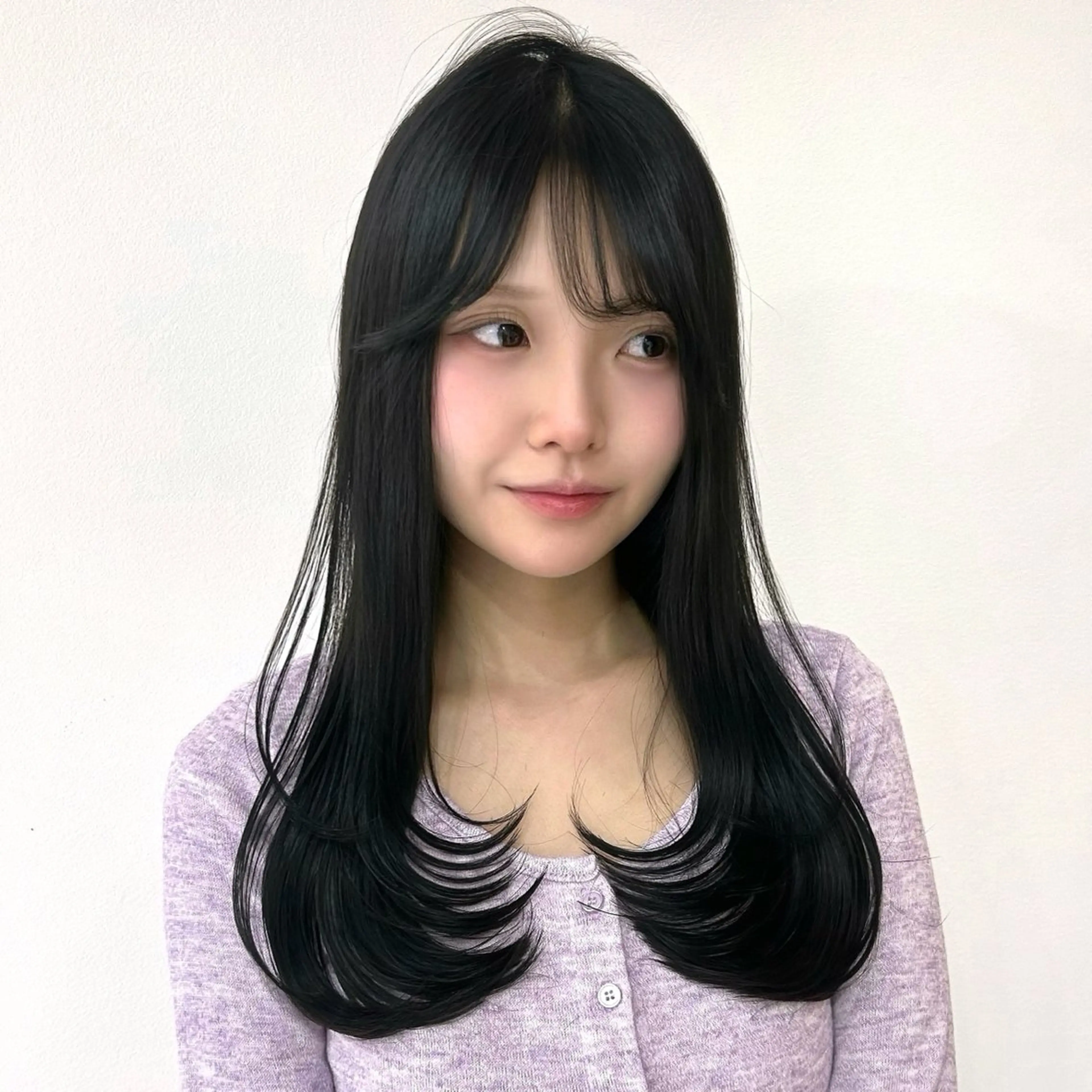 ロング レイヤーカット カット トリートメント yuuka 🖤韓国ヘア🖤のヘアスタイル