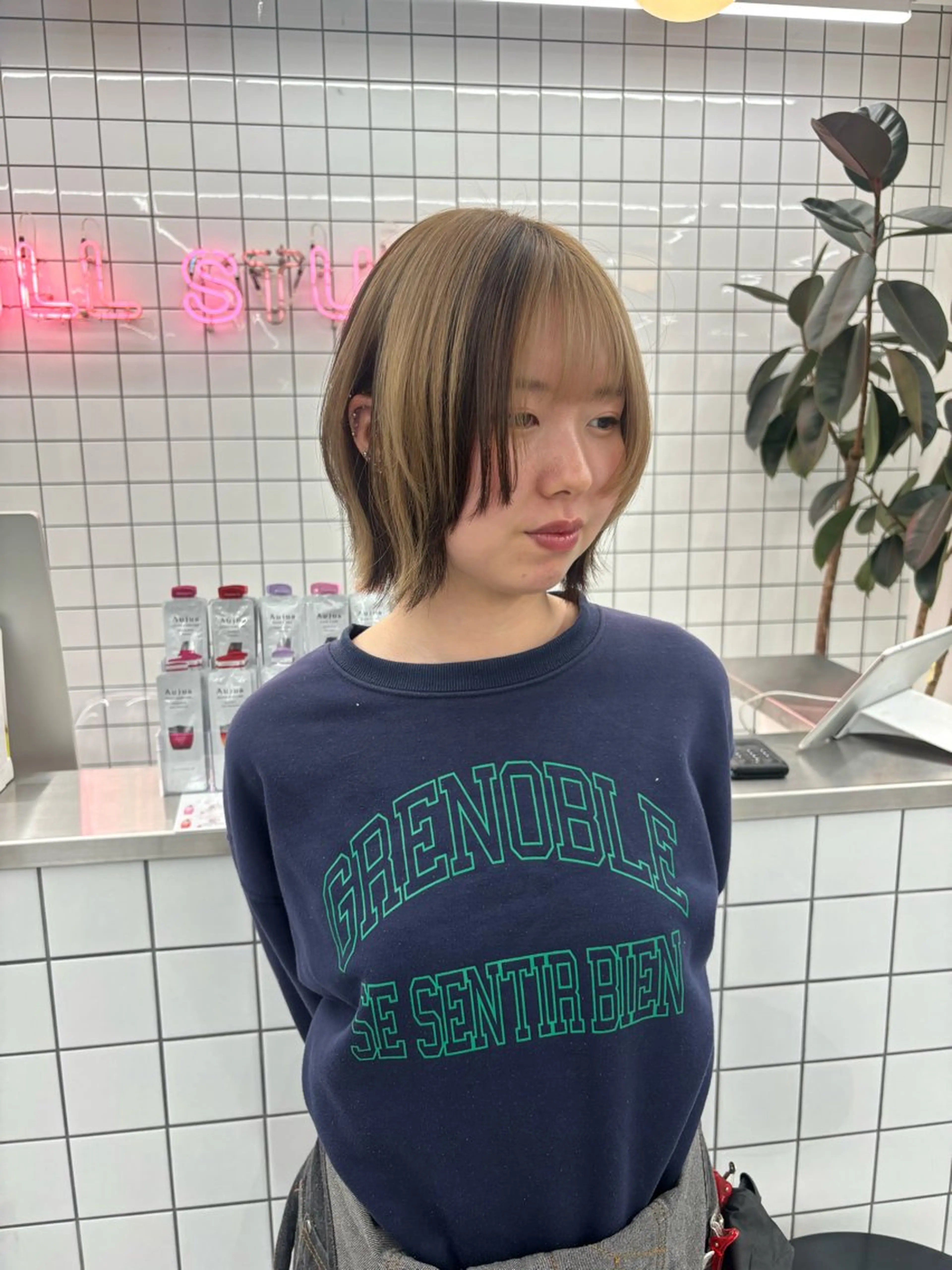 ミディアム カラー ヘアアレンジ ボブレイヤー ボブ レイヤーカット カット ヘアカラー 夕羽夢🍓矢場/ JILLSTUDIOのヘアスタイル