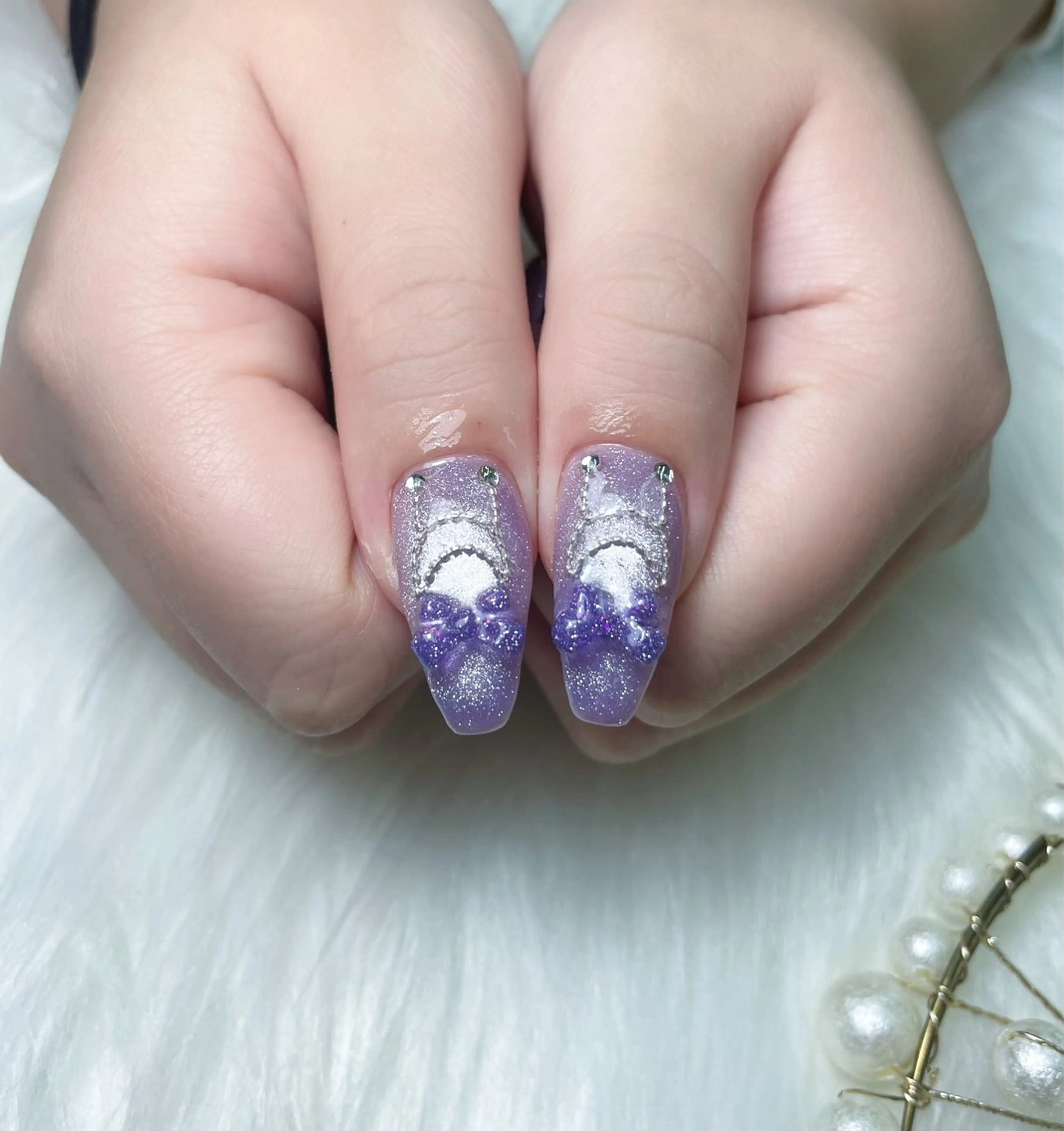 ネイル アートネイル 韓国ネイル ロングネイル ストーンネイル ハンドネイル King Nail_Salonのネイルデザイン