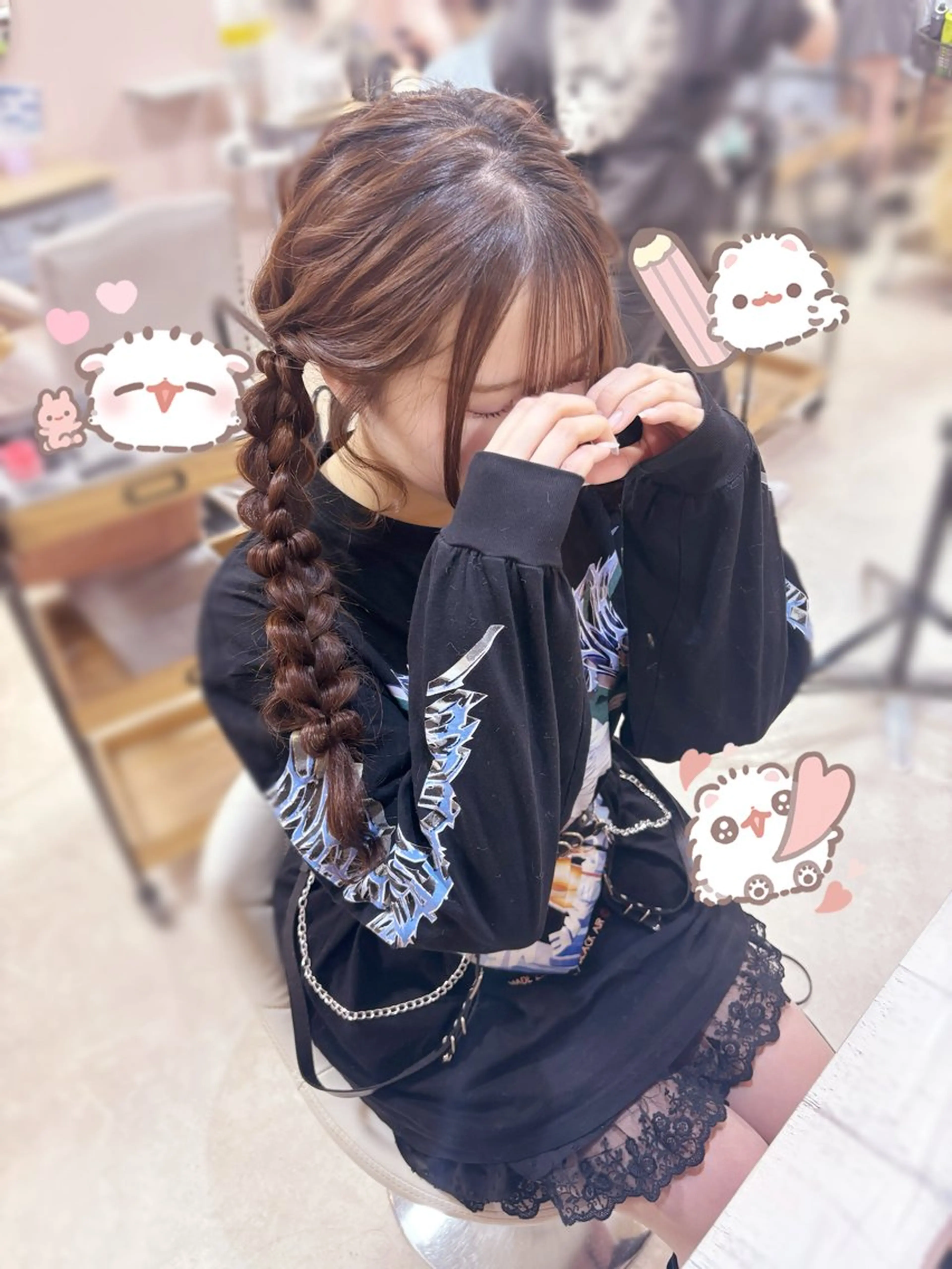 ロング ヘアアレンジ 三つ編み ヘアメイクpupe所属・pupe まいのヘアスタイル