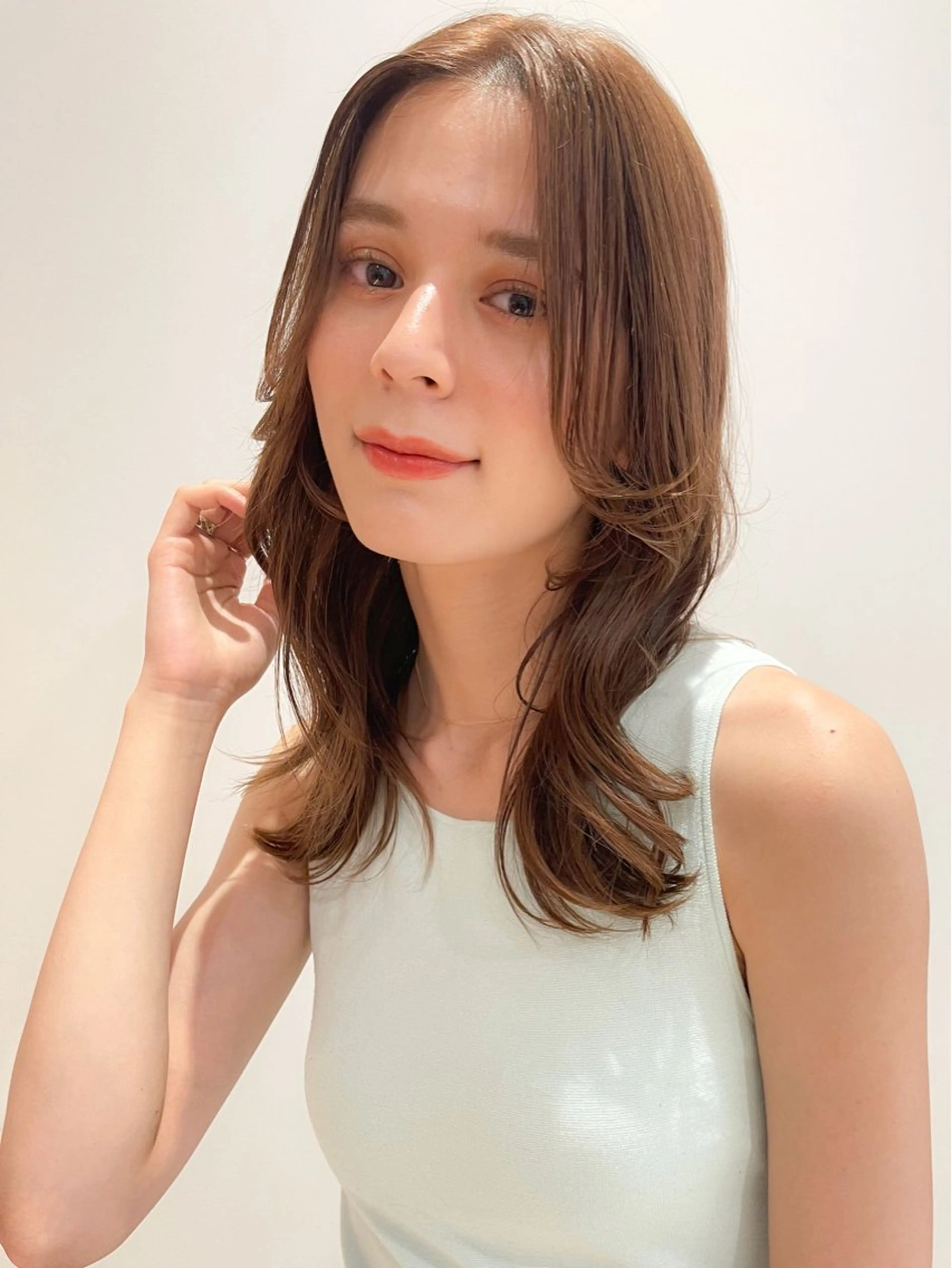 セミロング レイヤーカット カット ヘアカラー トリートメント 髪質改善/韓国風 レイヤー/田村祐樹のヘアスタイル