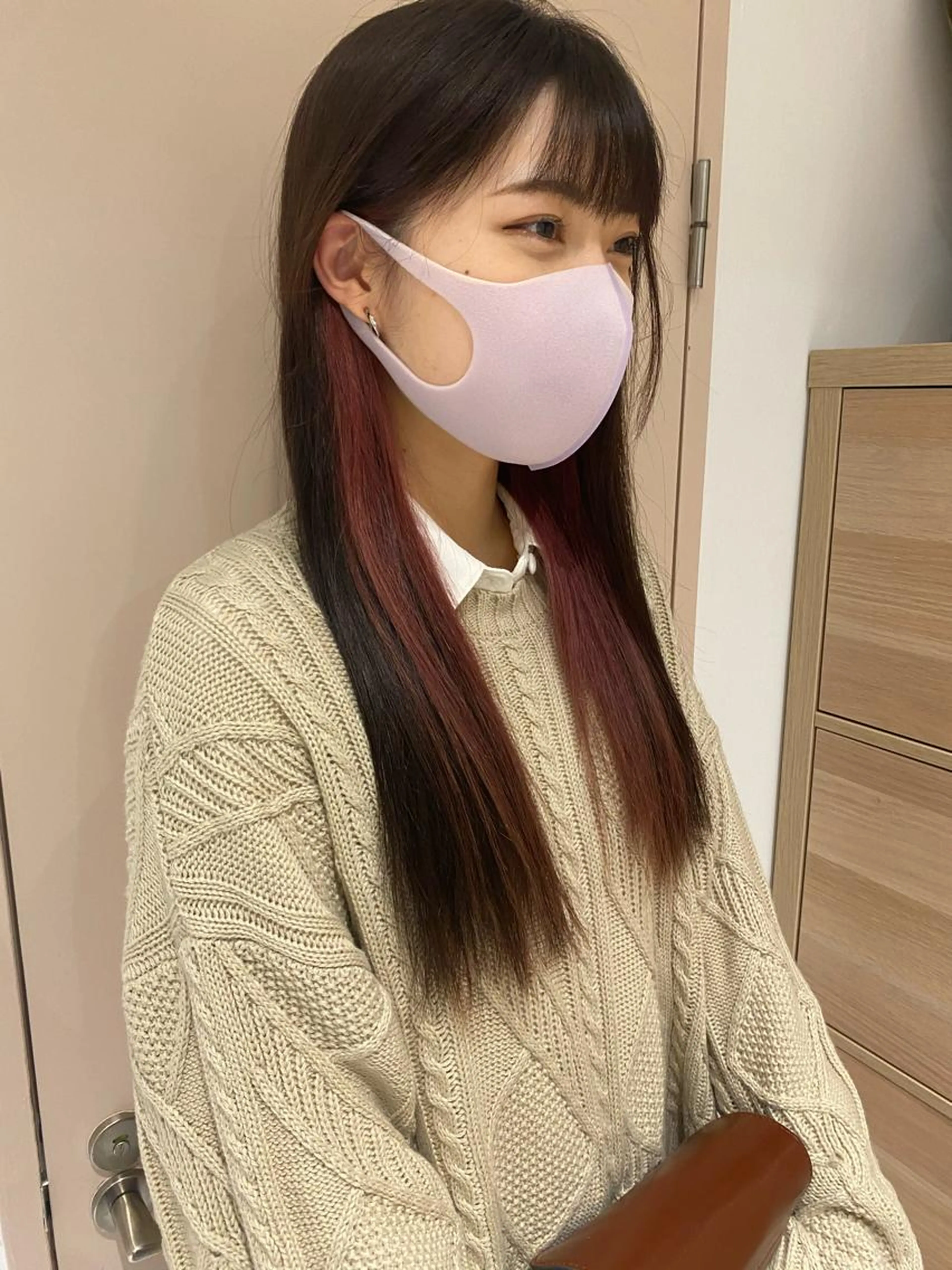 🐼カット＋イヤリングカラー＋3stepトリートメント（ケアブリーチ込み）🧡の写真