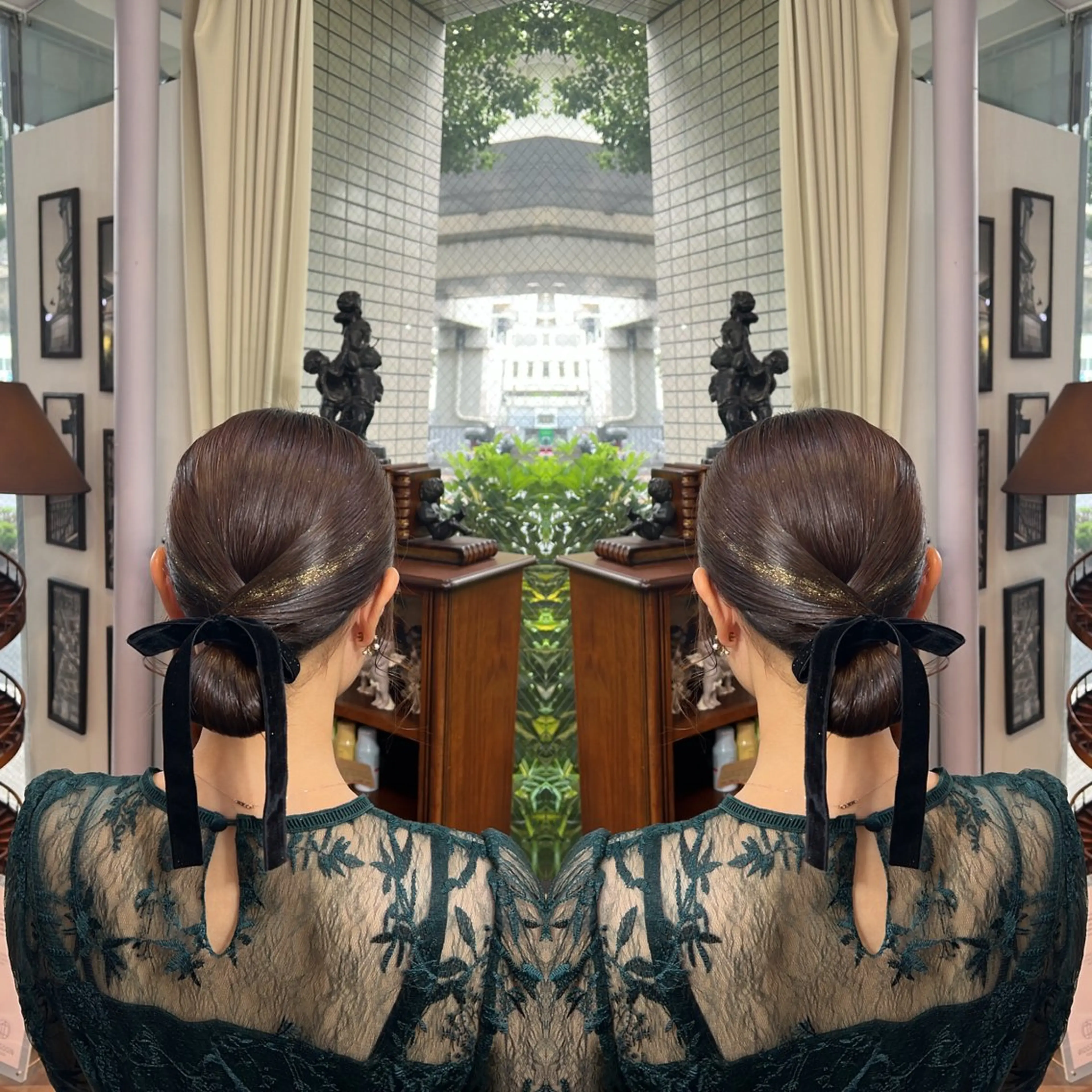 ミディアム ヘアセット ハイライト/レイヤー /ハイトーン/AOIのヘアスタイル