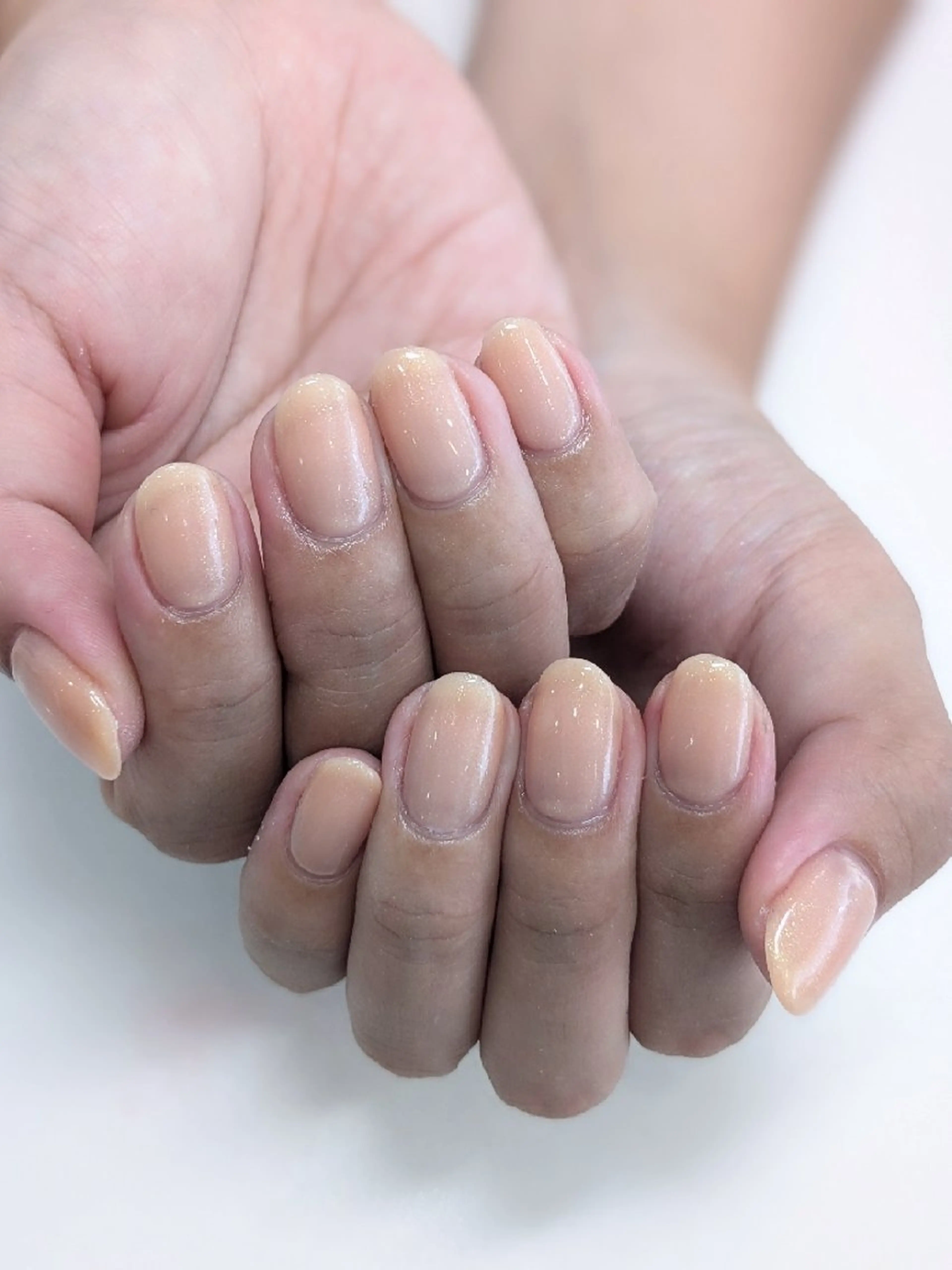 ネイル ラメ(グリッター) ワンカラーネイル オレンジ abbie蒲田所属・abbie mibeのネイルデザイン