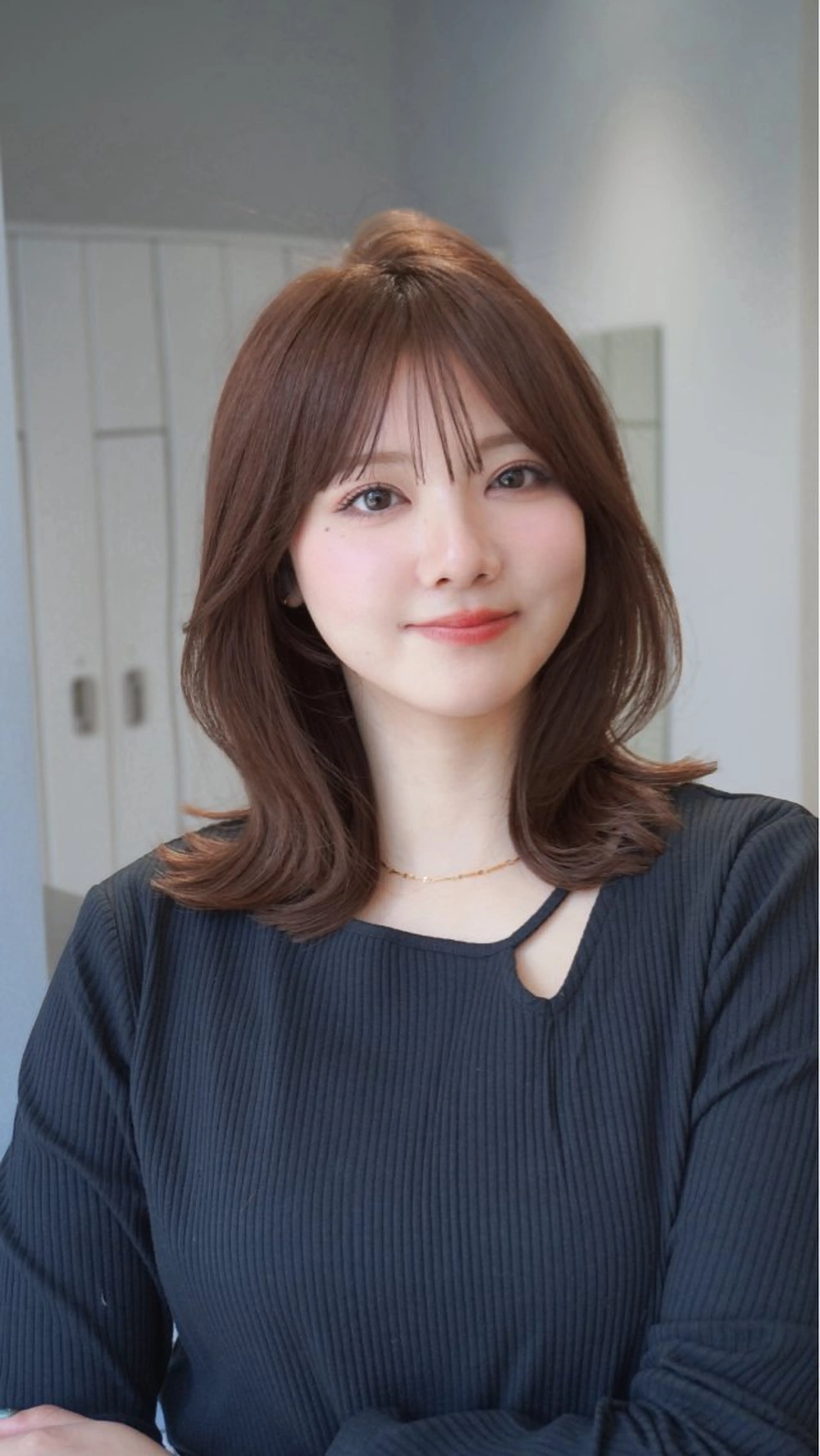 ミディアム カラー カット ヘアカラー ren ボブロブ/ミディアムのヘアスタイル