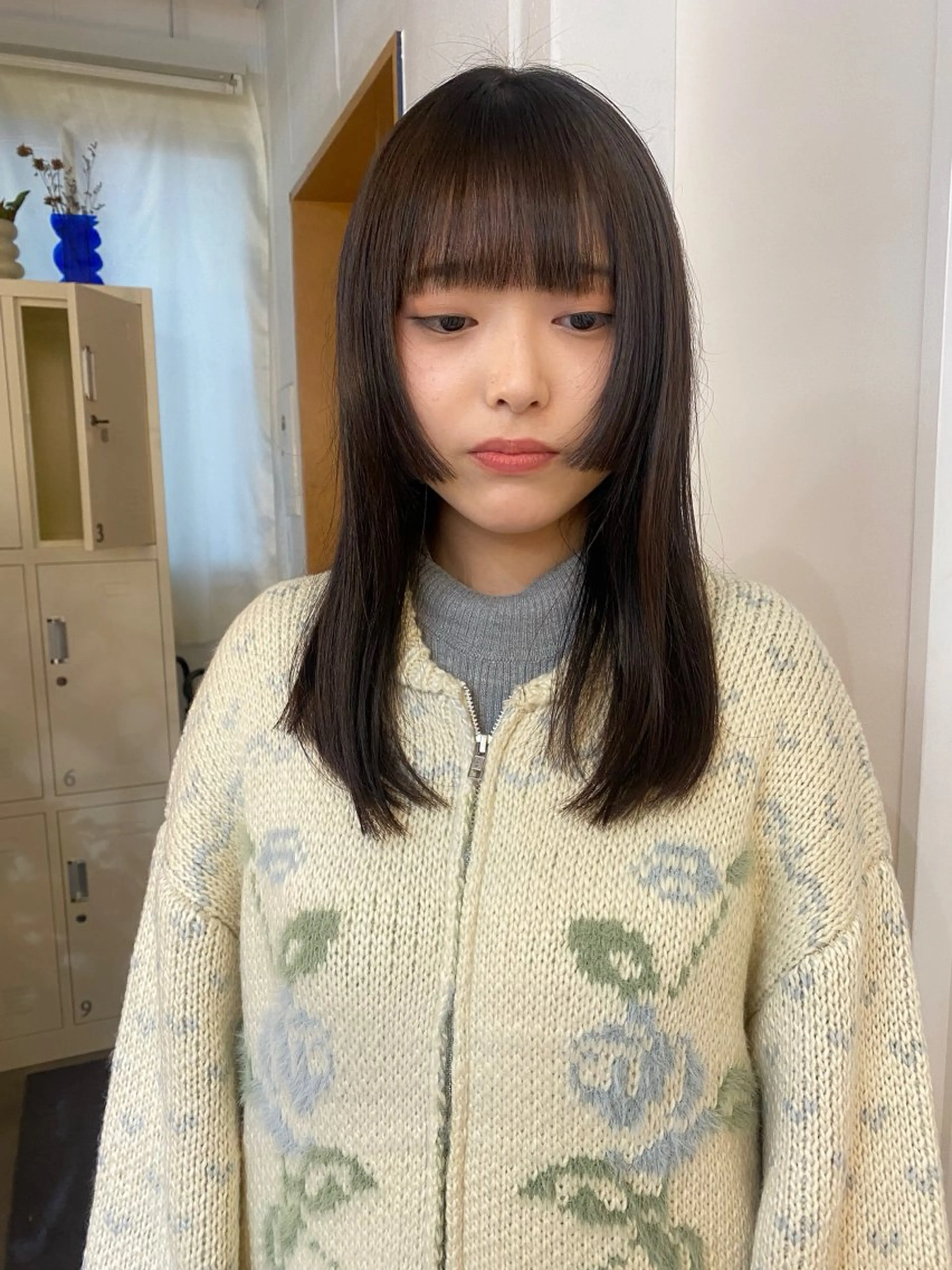 ミディアム 顔周りカット 姫カット カット ichika/福岡 /透明感カラー🤎のヘアスタイル