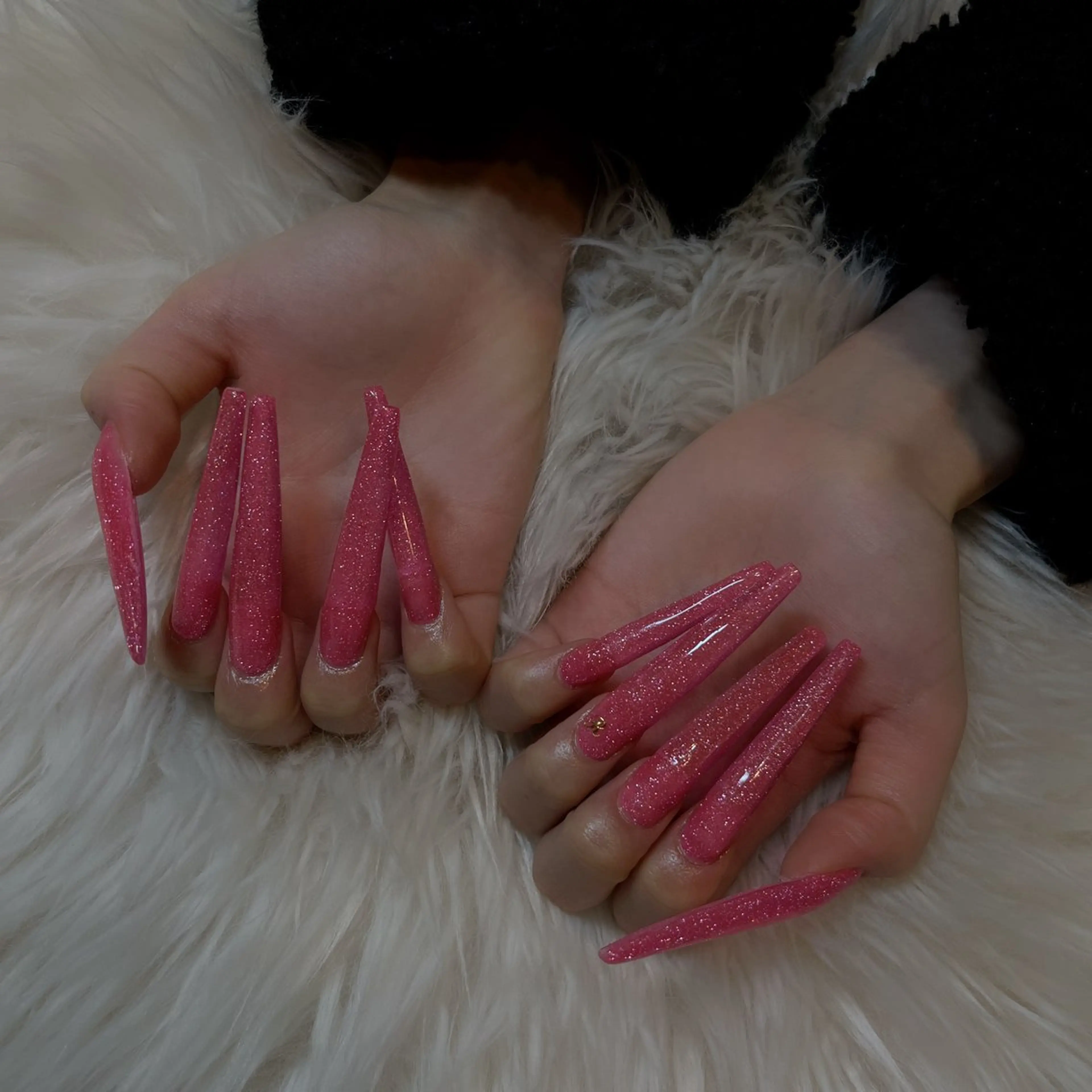 長さ出しワンカラーネイルの写真