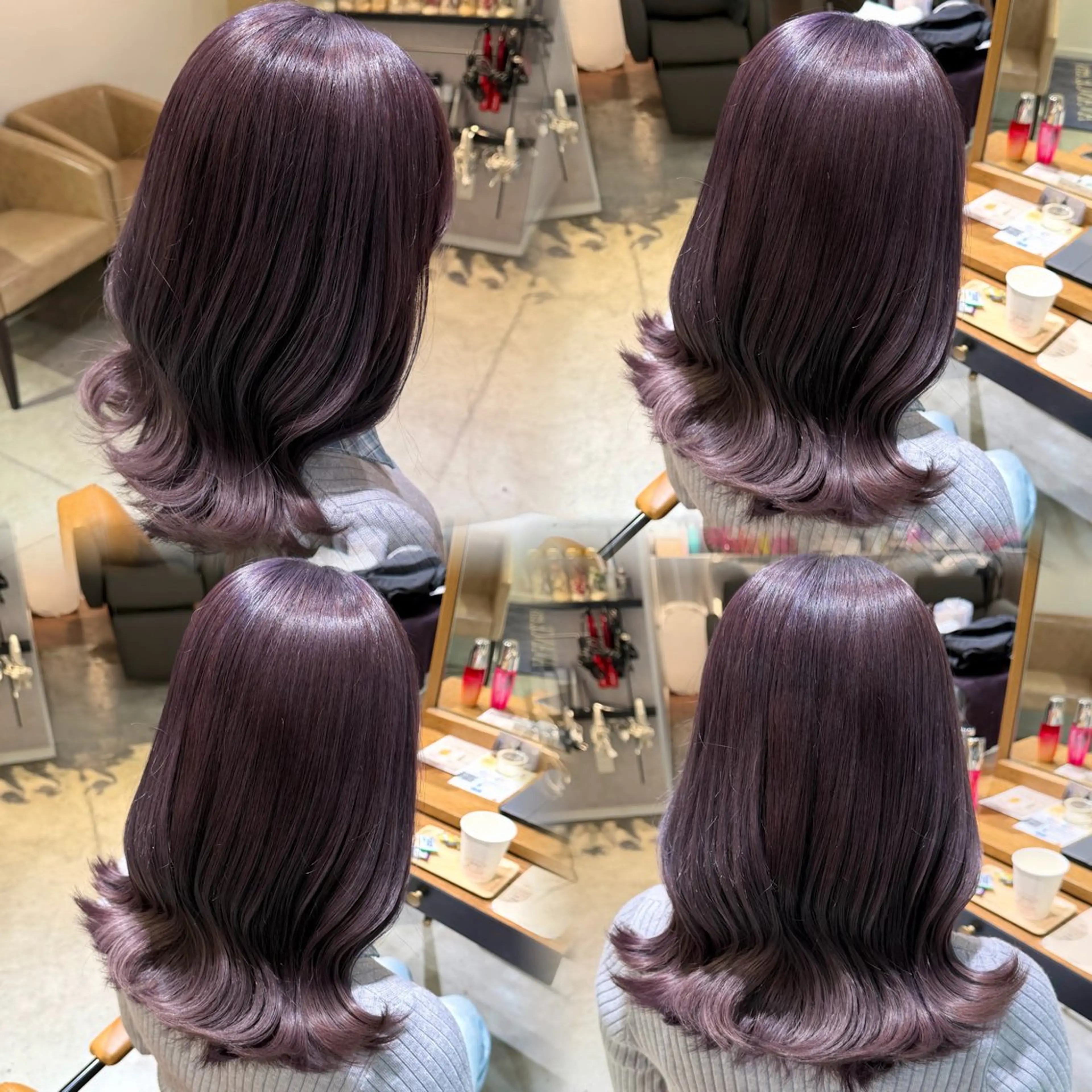 ミディアム カラー ブリーチ ハイトーンカラー カット ヘアカラー トリートメント 🦈AKARI🦈 髪質改善/韓国風のヘアスタイル