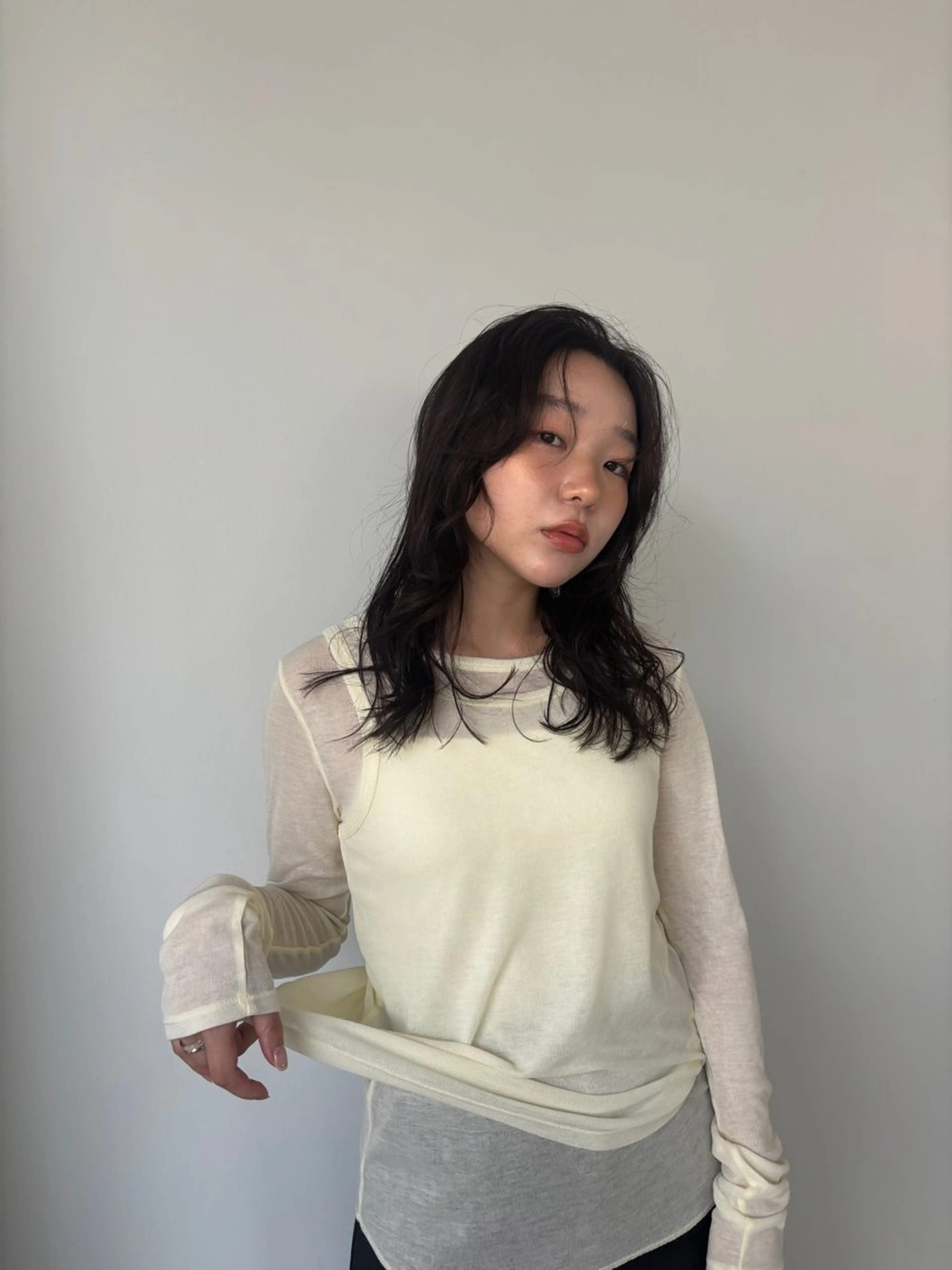 ミディアム カット ヘアカラー ボブ/レイヤー/ 梅田/天野川奈緒のヘアスタイル