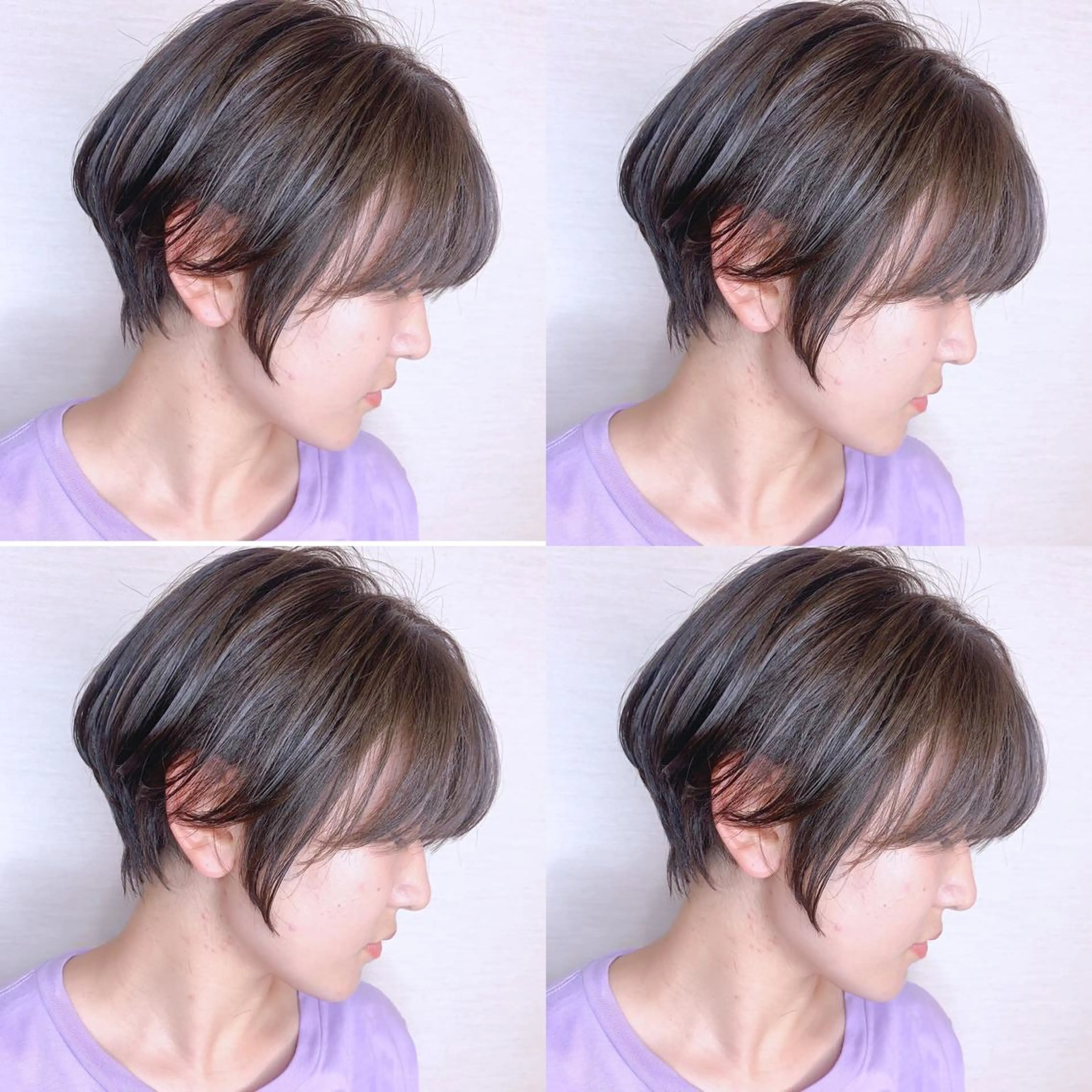 ショート カラー 韓国レイヤーカット/ ダブルカラーのヘアスタイル