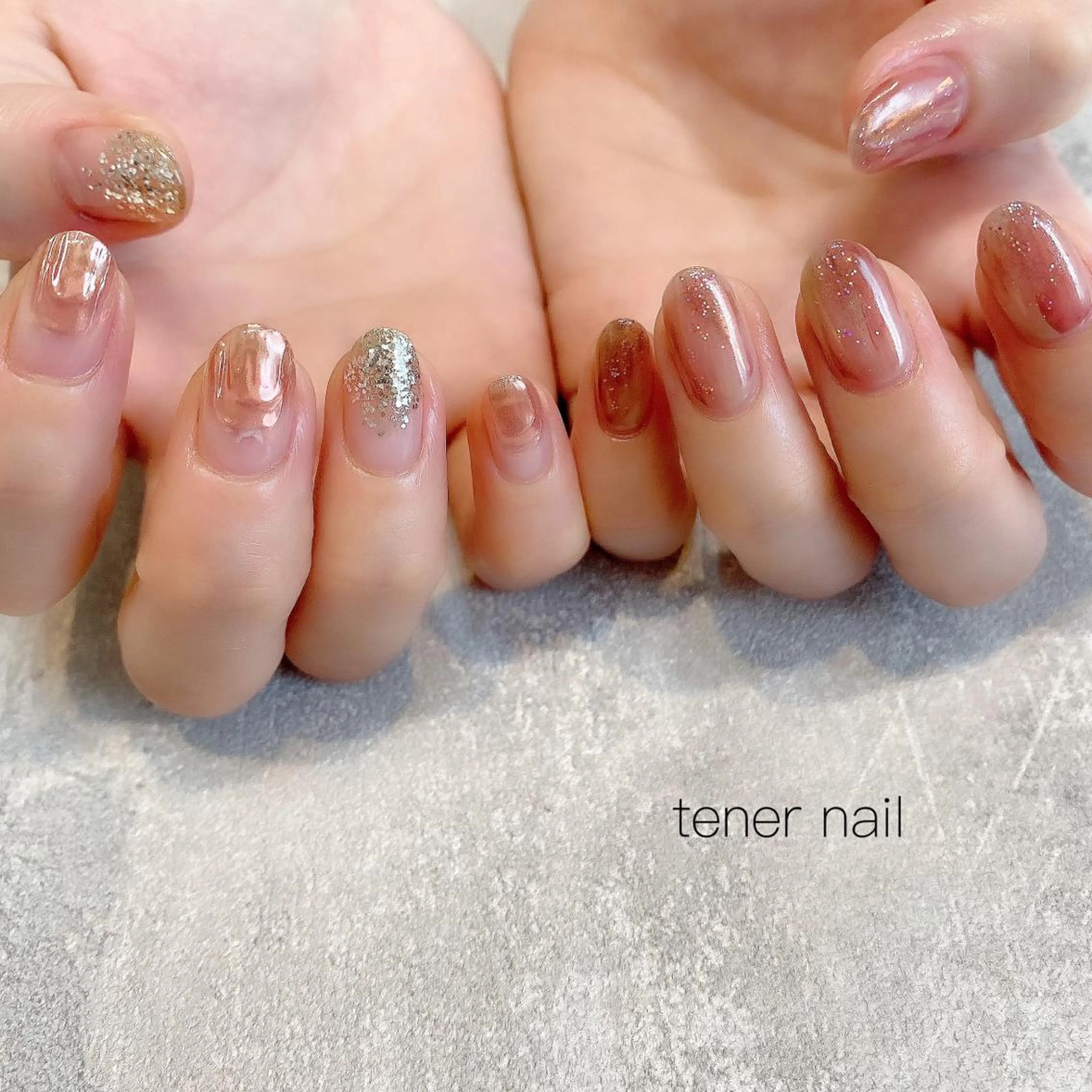 ネイル ミラーネイル ニュアンスネイル テネルネイル tener nailのネイルデザイン
