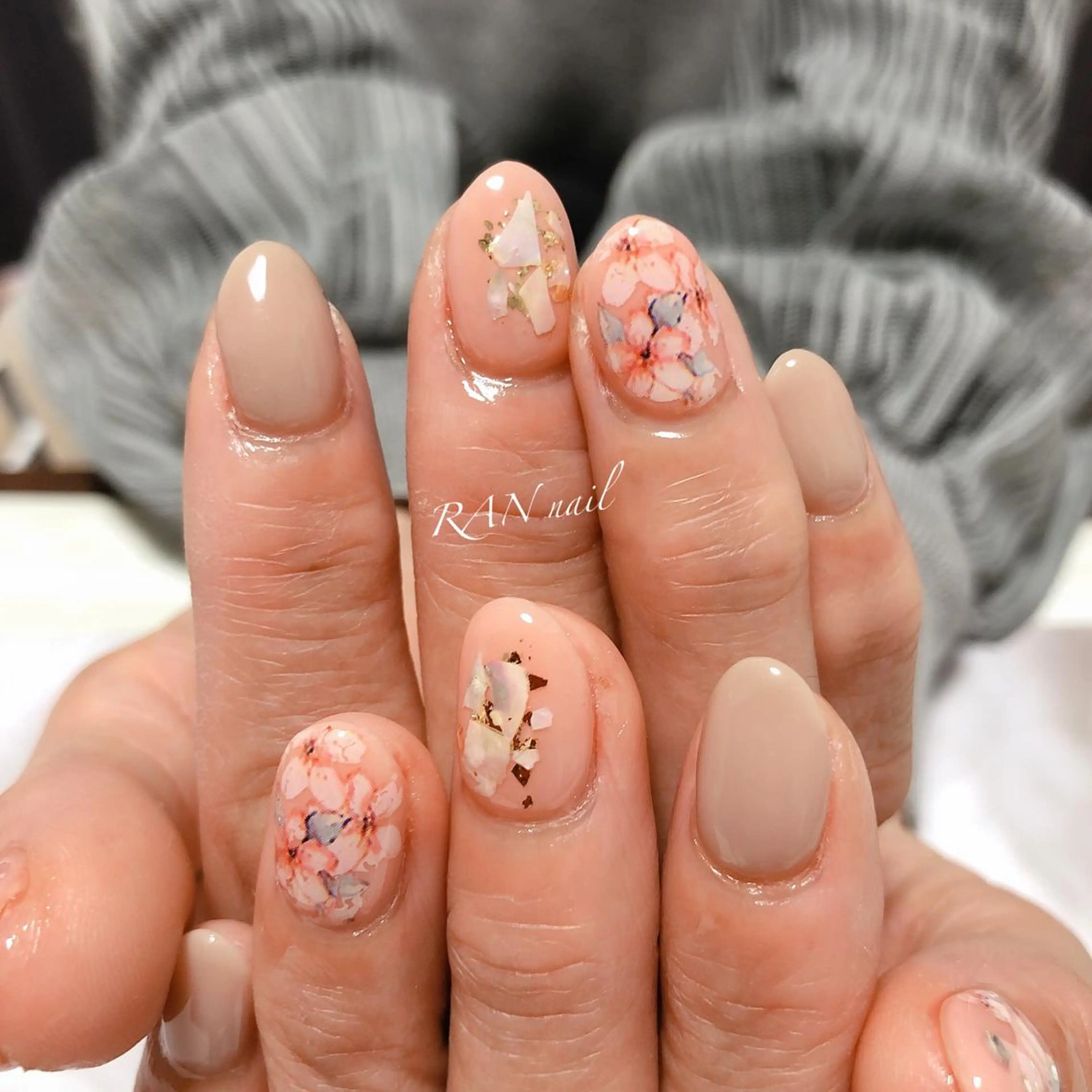 ネイル 桜ネイル 入学式 フラワーネイル フットネイル 卒業式 ハンドネイル フットネイル RAN nail 〜ランネイル〜所属・RAN nailのネイルデザイン