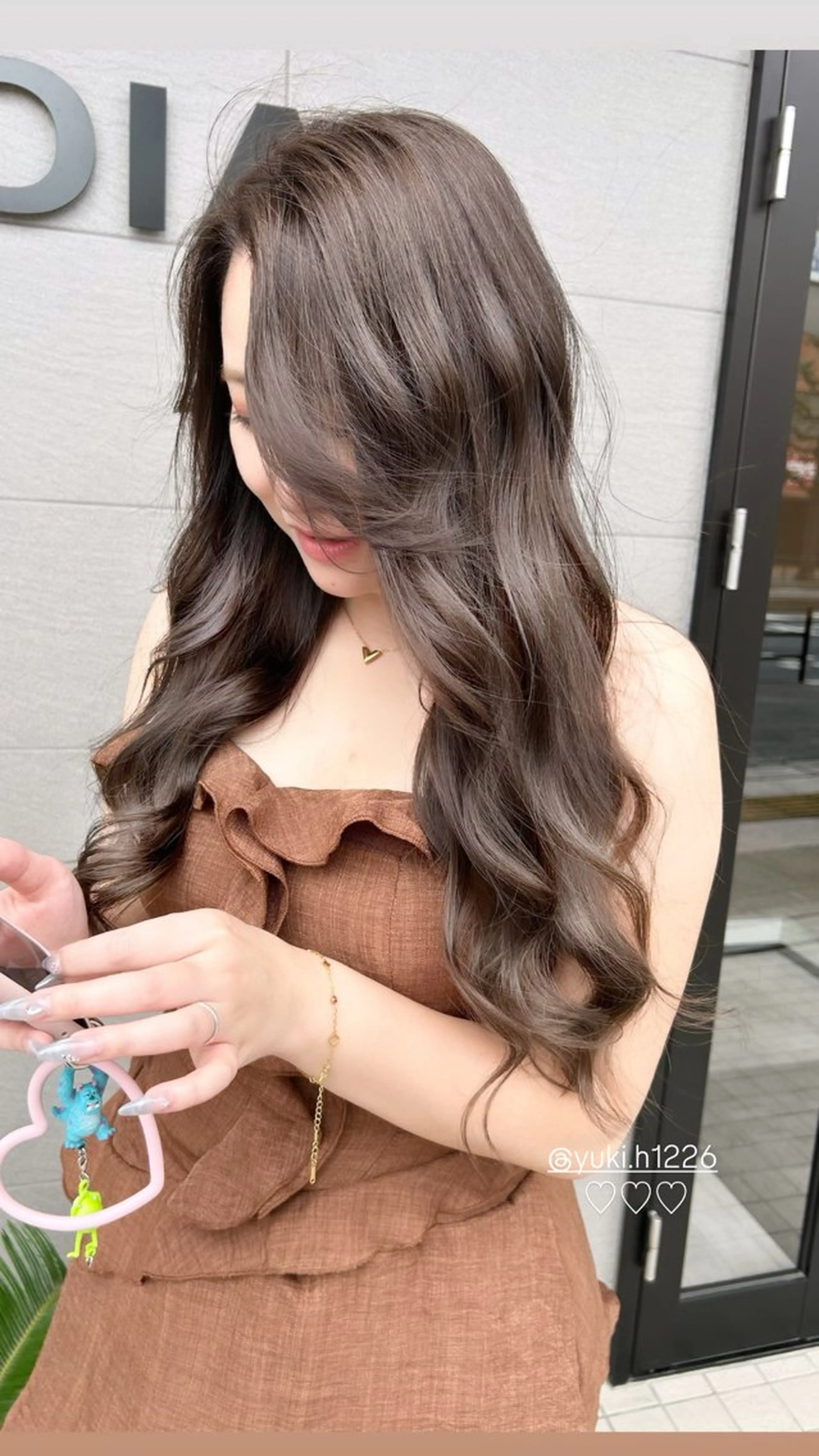 ロング カラー ベージュカラー ミルクティーベージュ ヘアカラー ナカジマ ナナのヘアスタイル