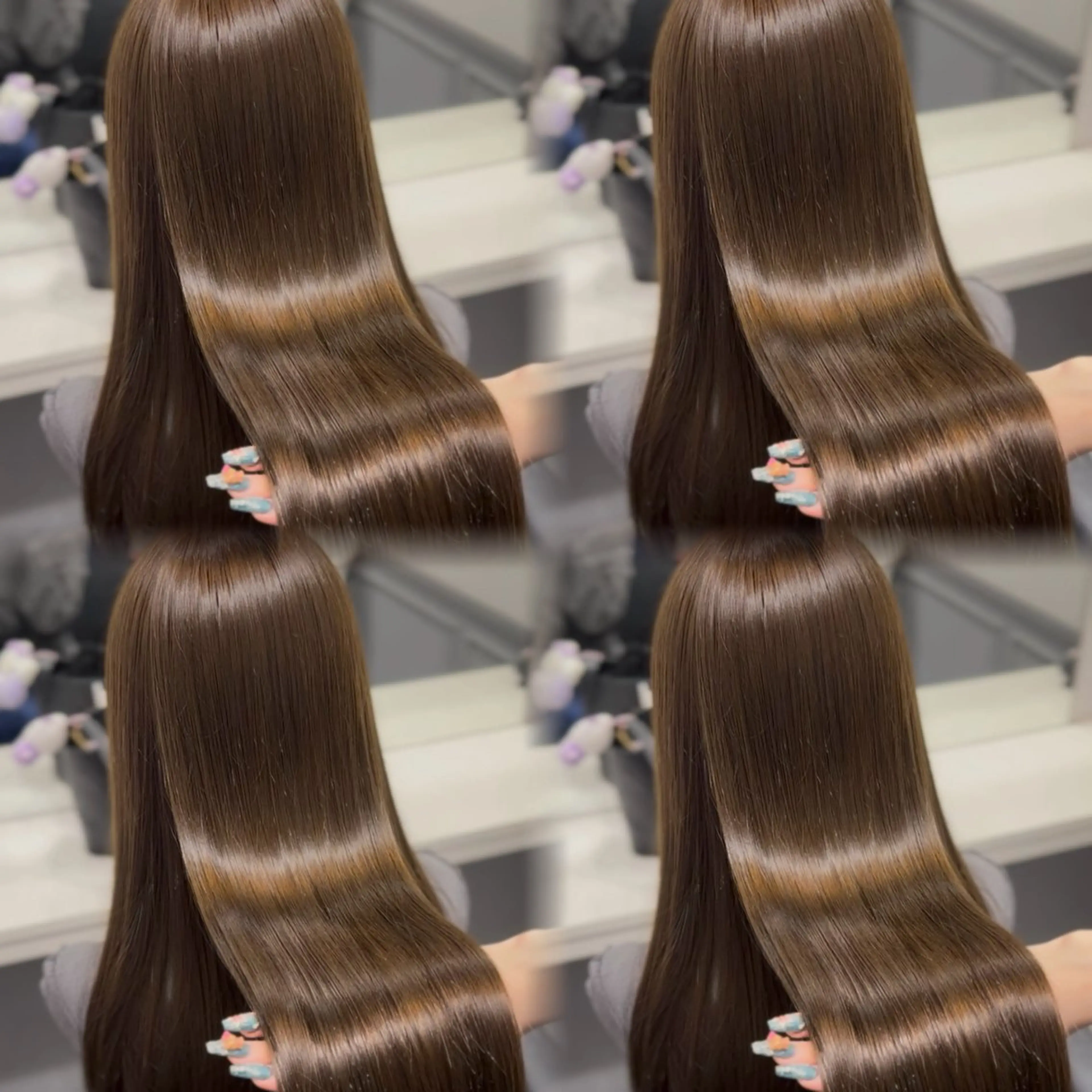 ロング カラー ヘアカラー トリートメント 🦋REISA🦋 エクステ×ハイトーンのヘアスタイル