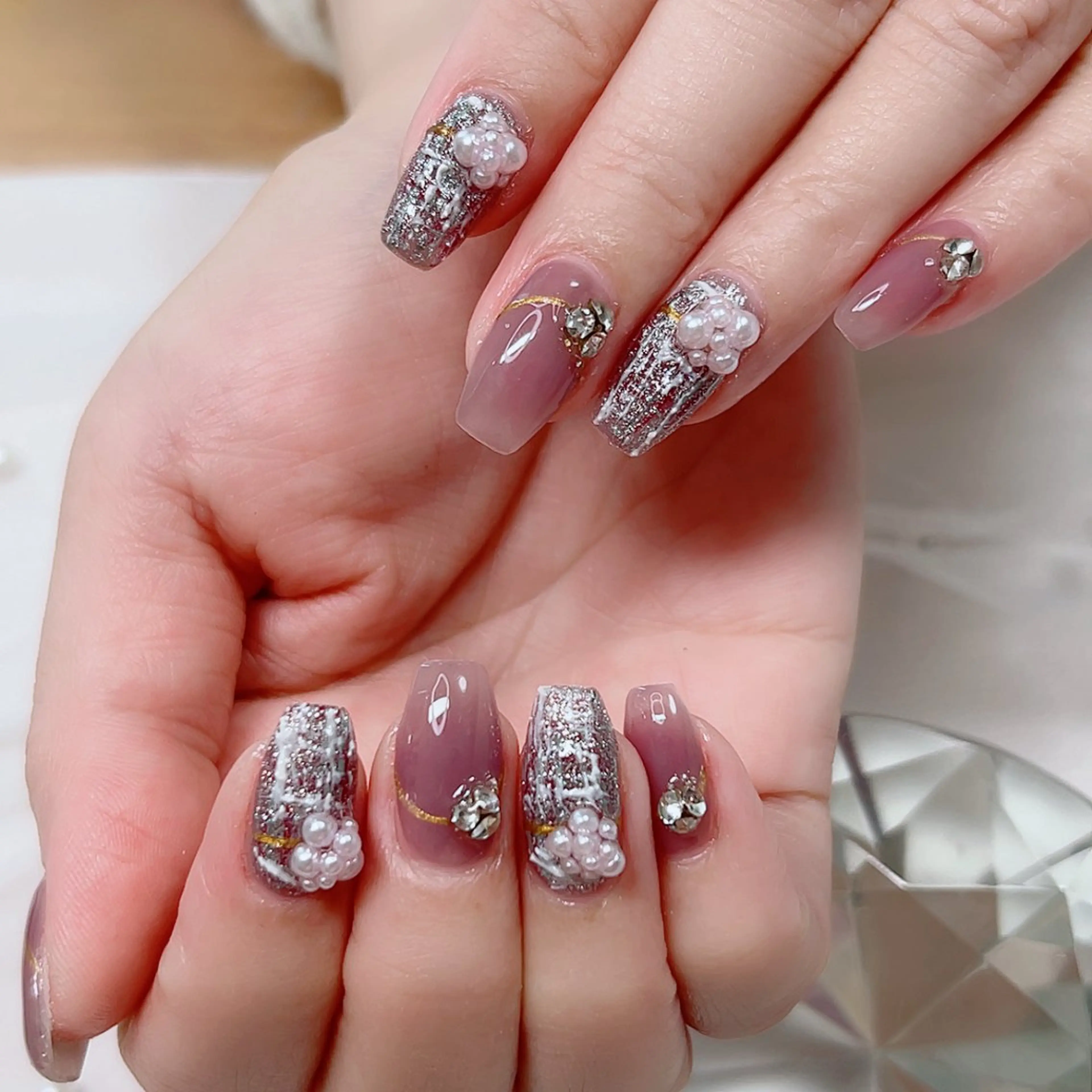 ネイル フレンチネイル ツイードネイル Cute Tips nailのネイルデザイン