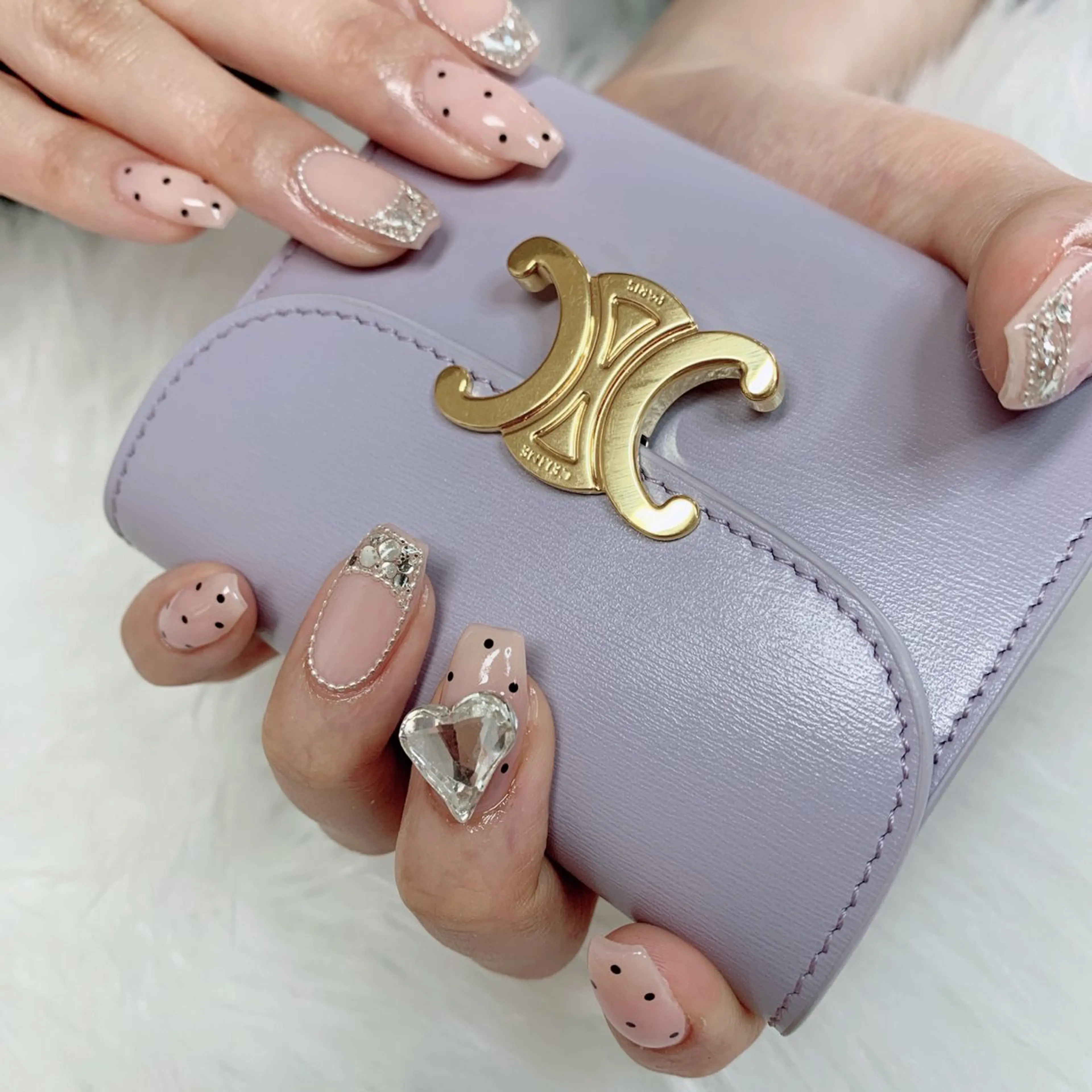 ネイル ハート ハンドネイル La neige* yuki 🐩🌙のネイルデザイン