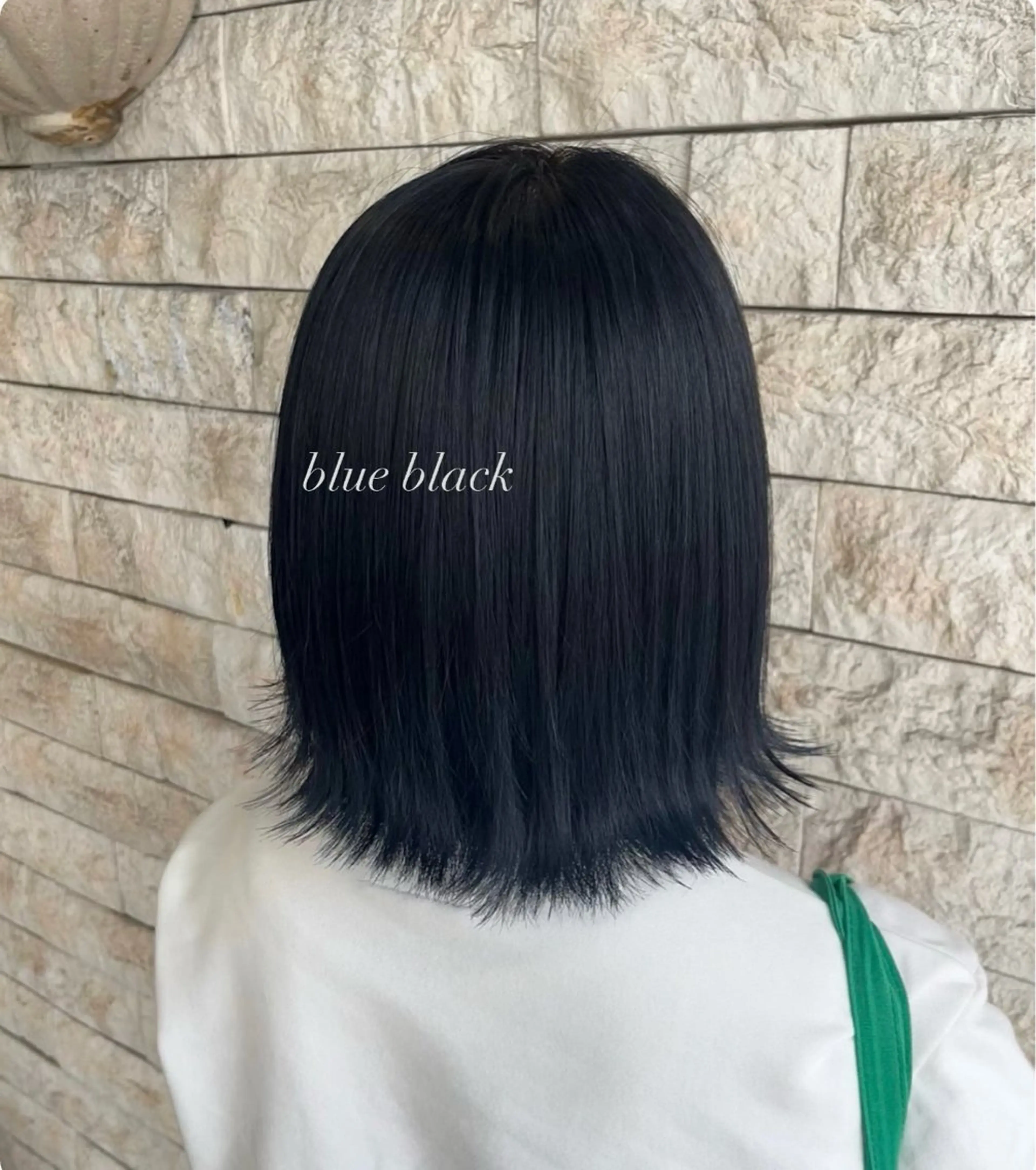 カラー 黒髪 ブルーカラー ブルーブラック ボブ 透明感カラー／ 艶感カラー／RAMUのヘアスタイル