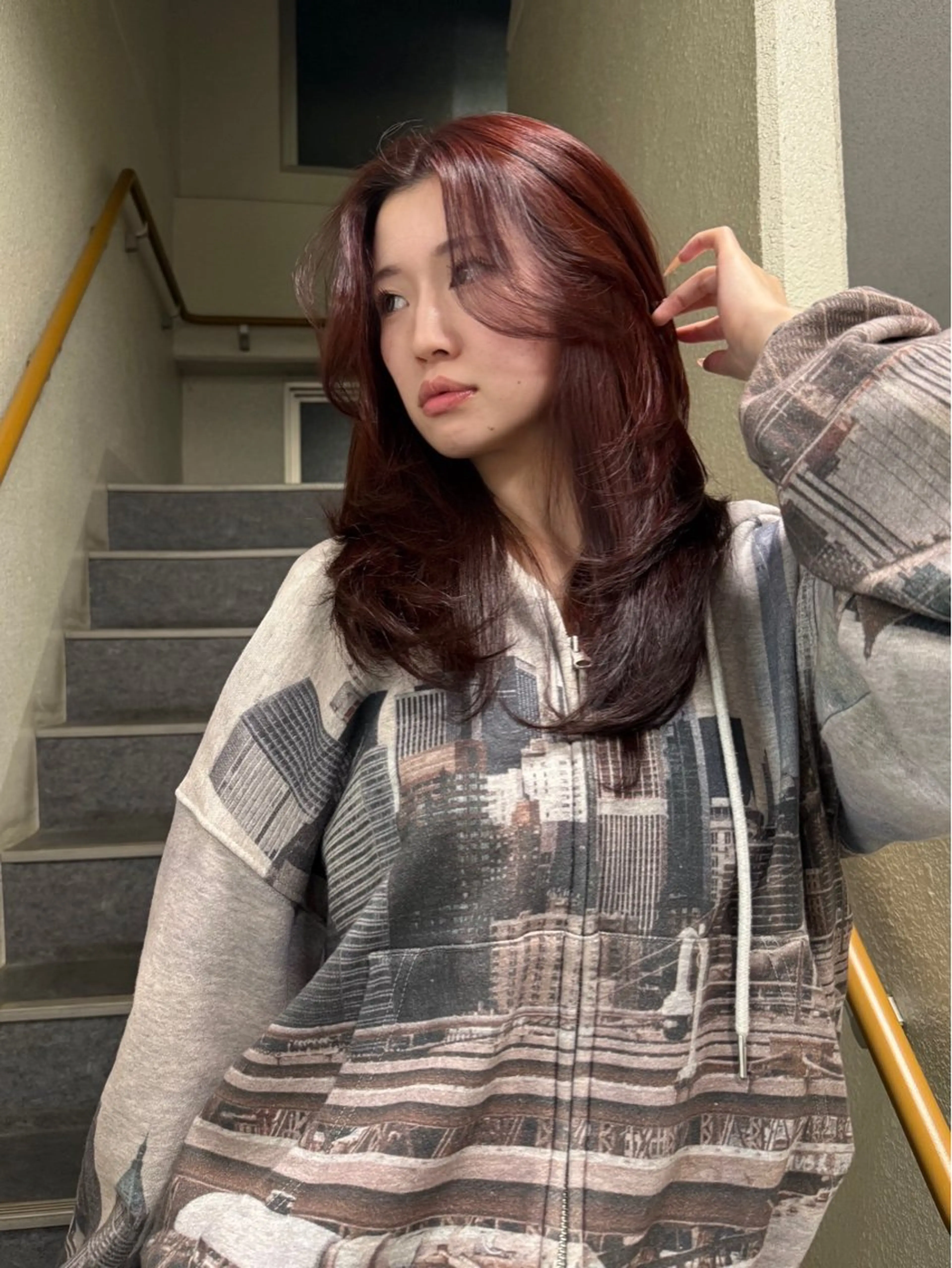 ロング 顔まわりレイヤー レイヤーカット トリートメント カラーモデル募集中 Rei🐈‍⬛/大宮のヘアスタイル