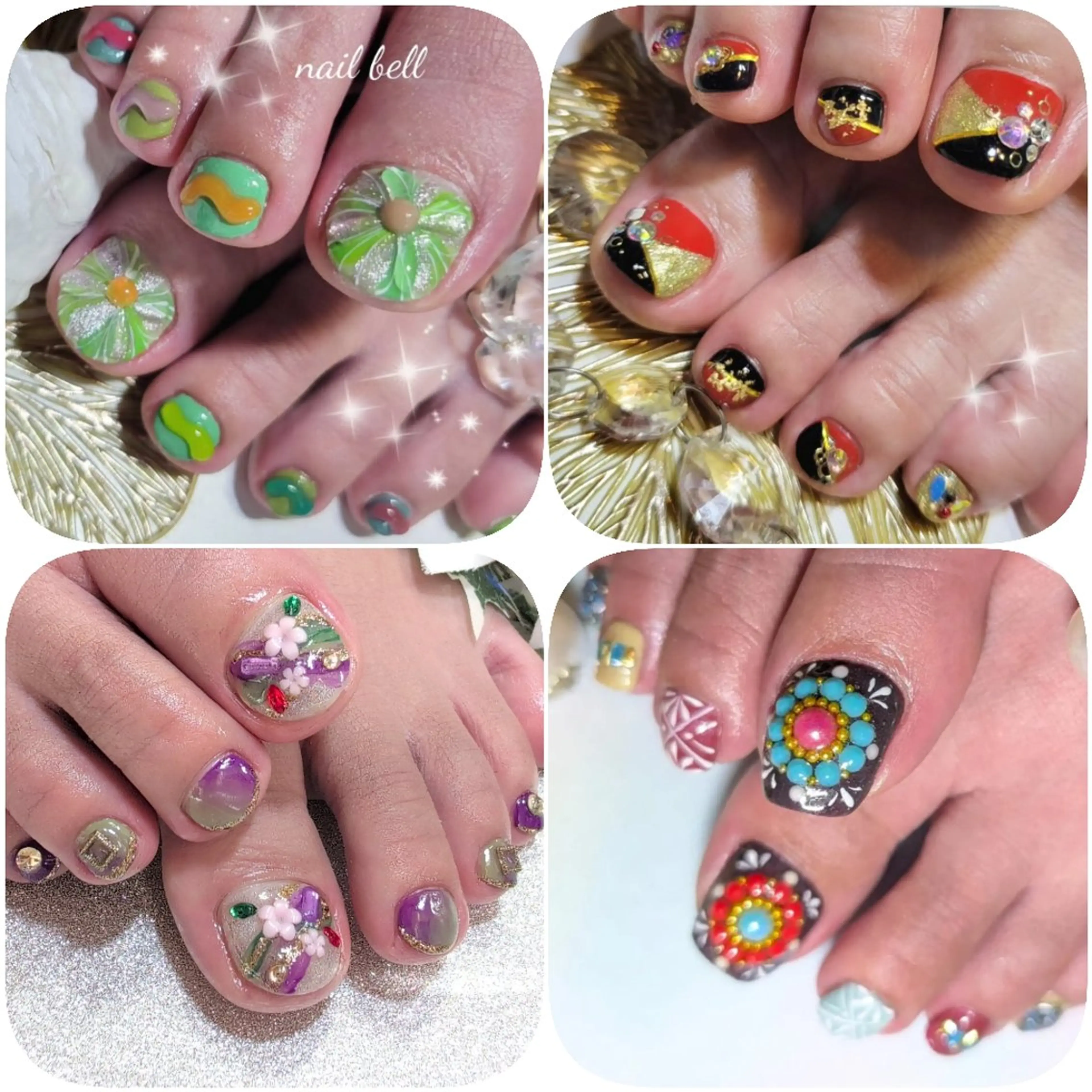 【フット・ネイルアートとネイルパーツ乗せ放題】の写真