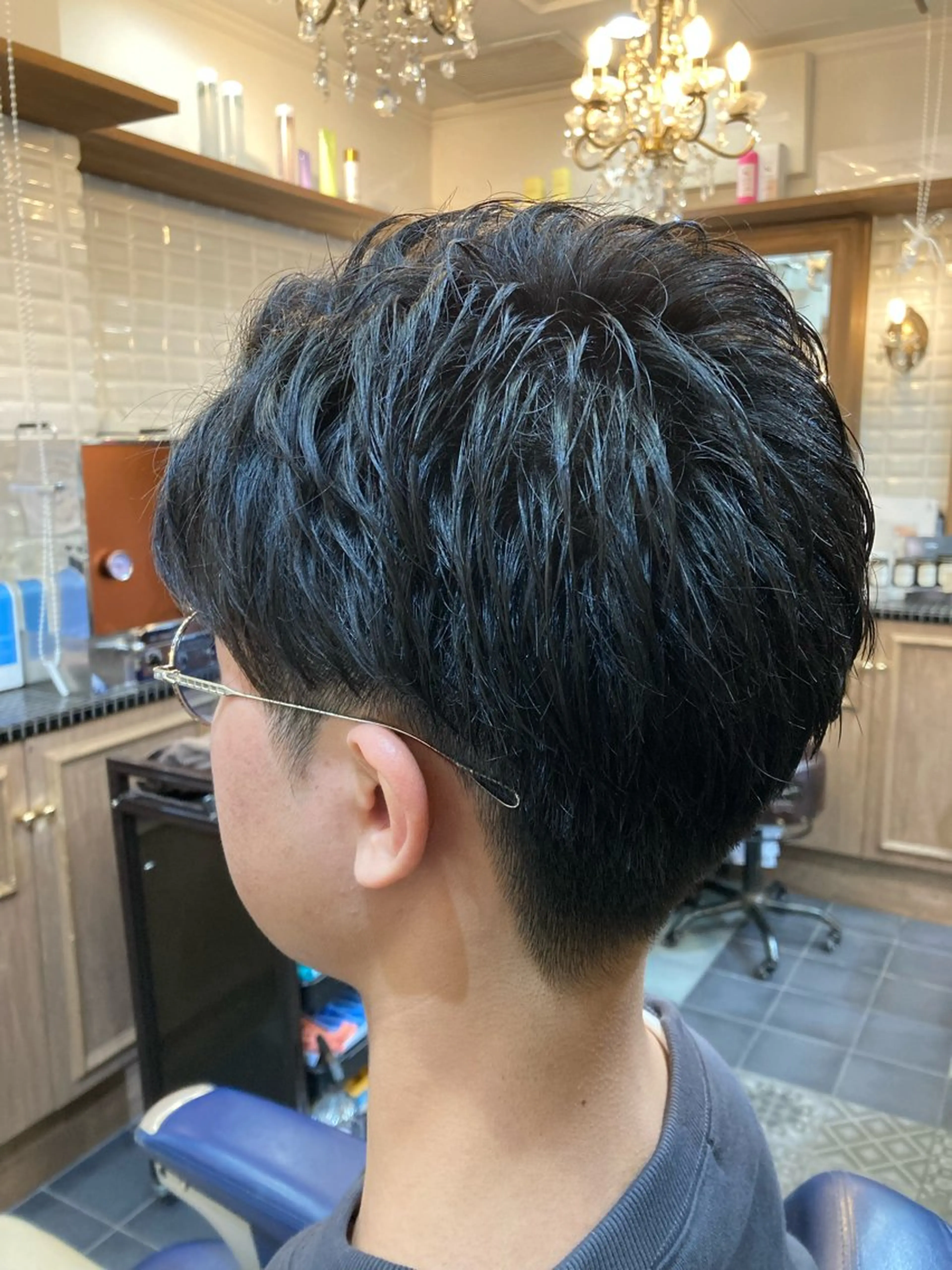 ショート メンズ センターパート ショートヘア ルピナス中田店長 山口大地のヘアスタイル