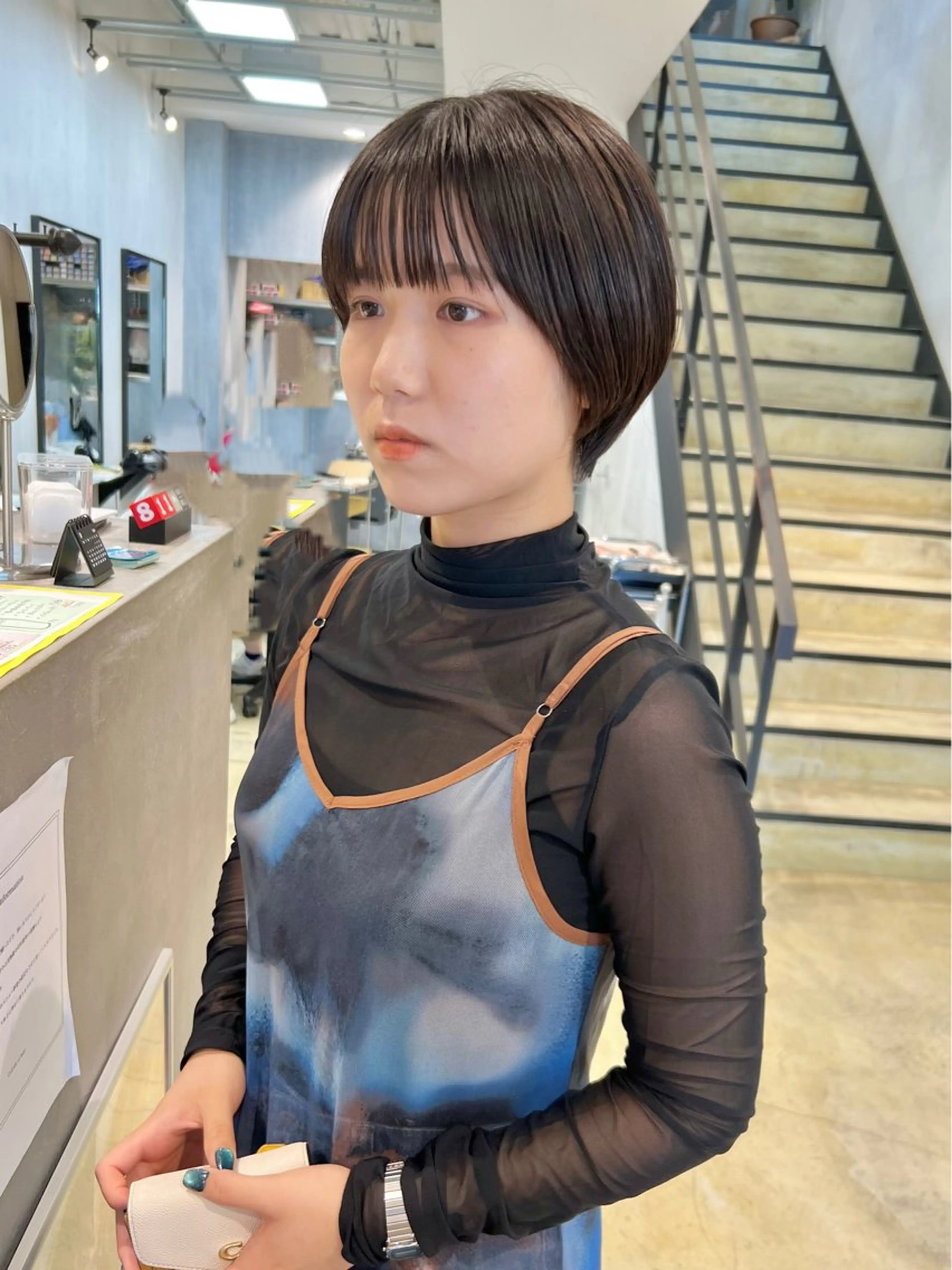 ショート カラー ショートヘア メンズパーマ/フェ ザーパーマ/古川晴輝のヘアスタイル