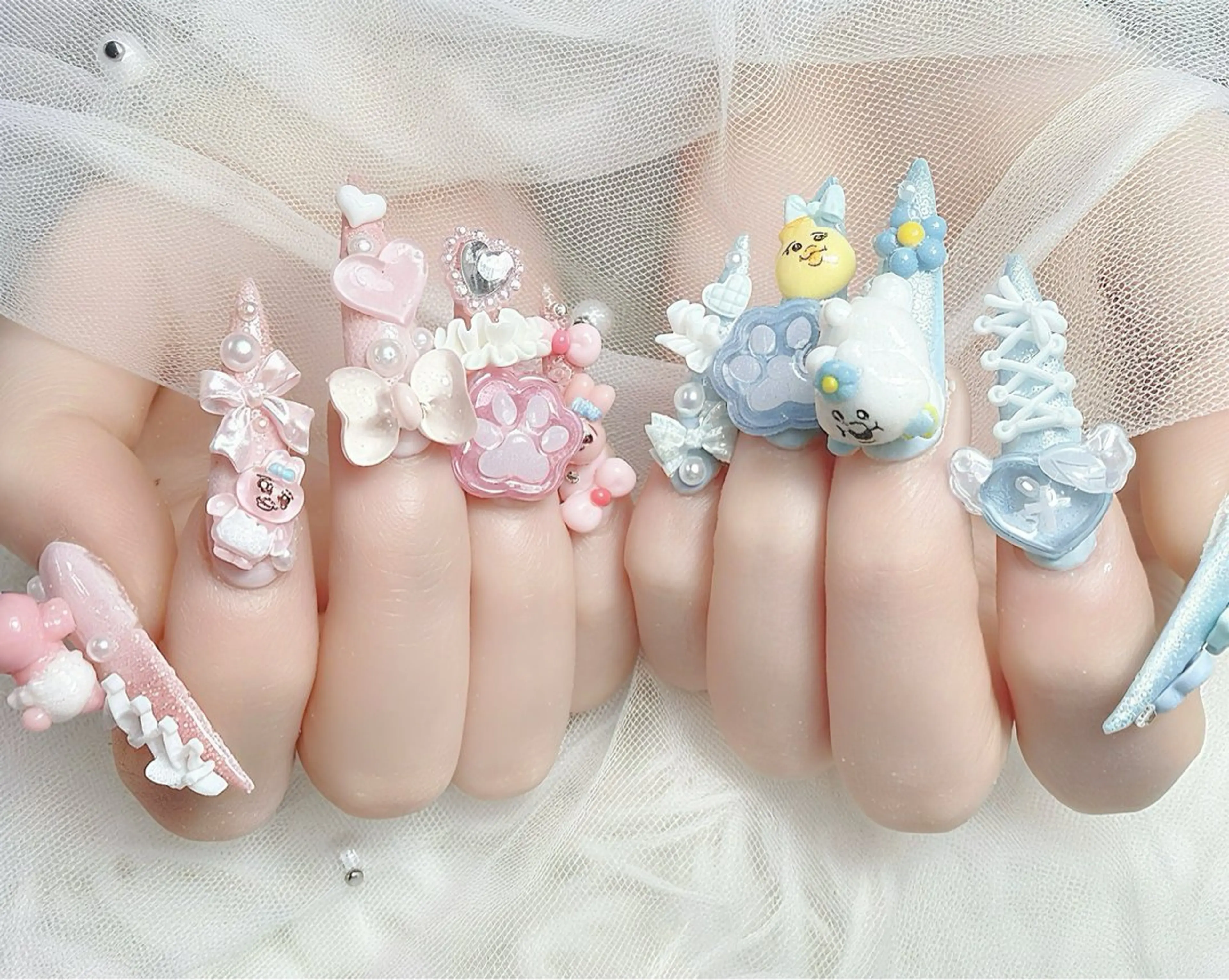 ネイル 持ち込み リボン ハンドネイル ハンドケア Gote Kawa nail salonのネイルデザイン