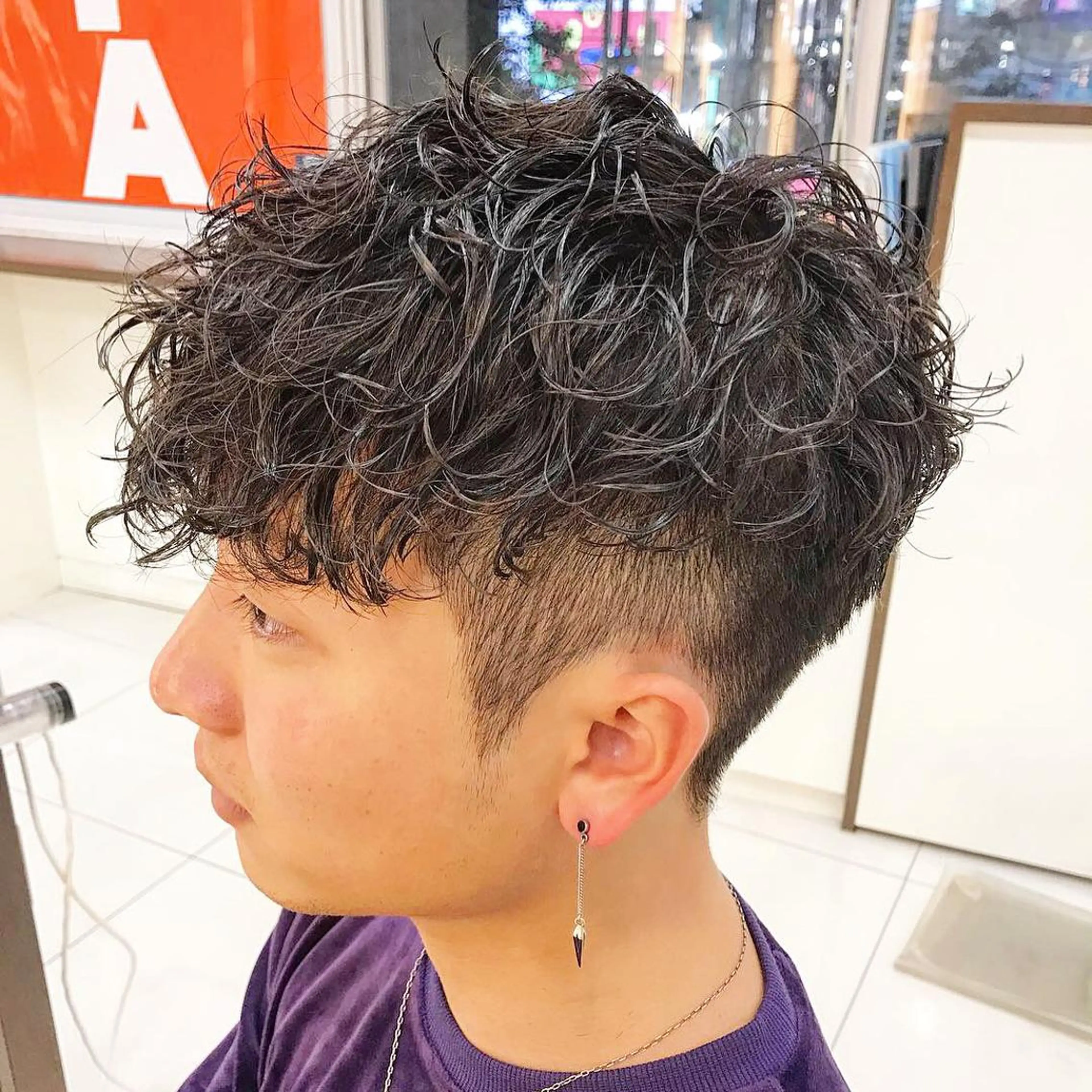 メンズ マッシュ メンズパーマ カット パーマ 🟦メンズパーマ🟦 横浜駅｜小上馬淳司のヘアスタイル