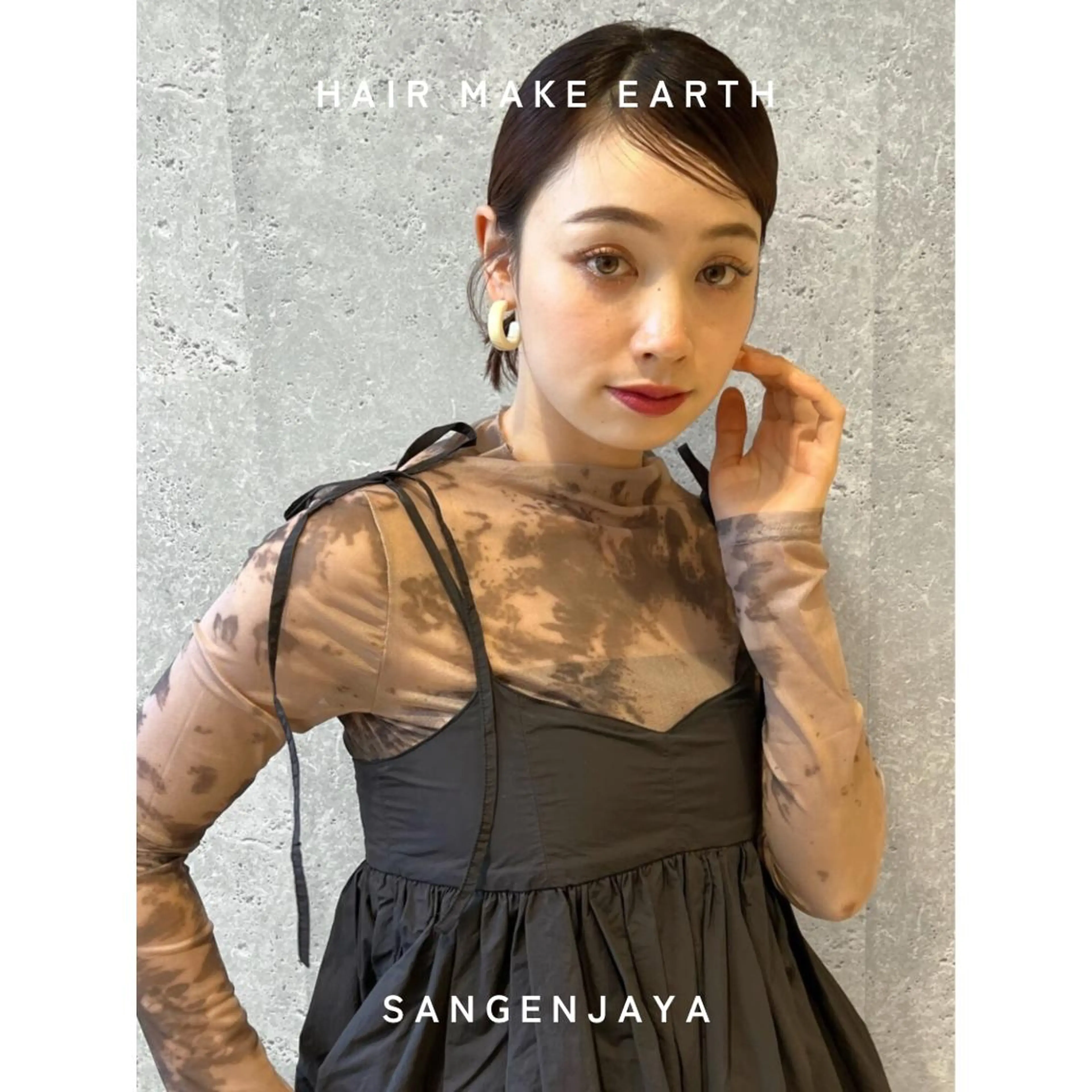 ヘアアレンジ 結婚式・ブライダル ボブ 浴衣 hair make earth 🪡のヘアスタイル