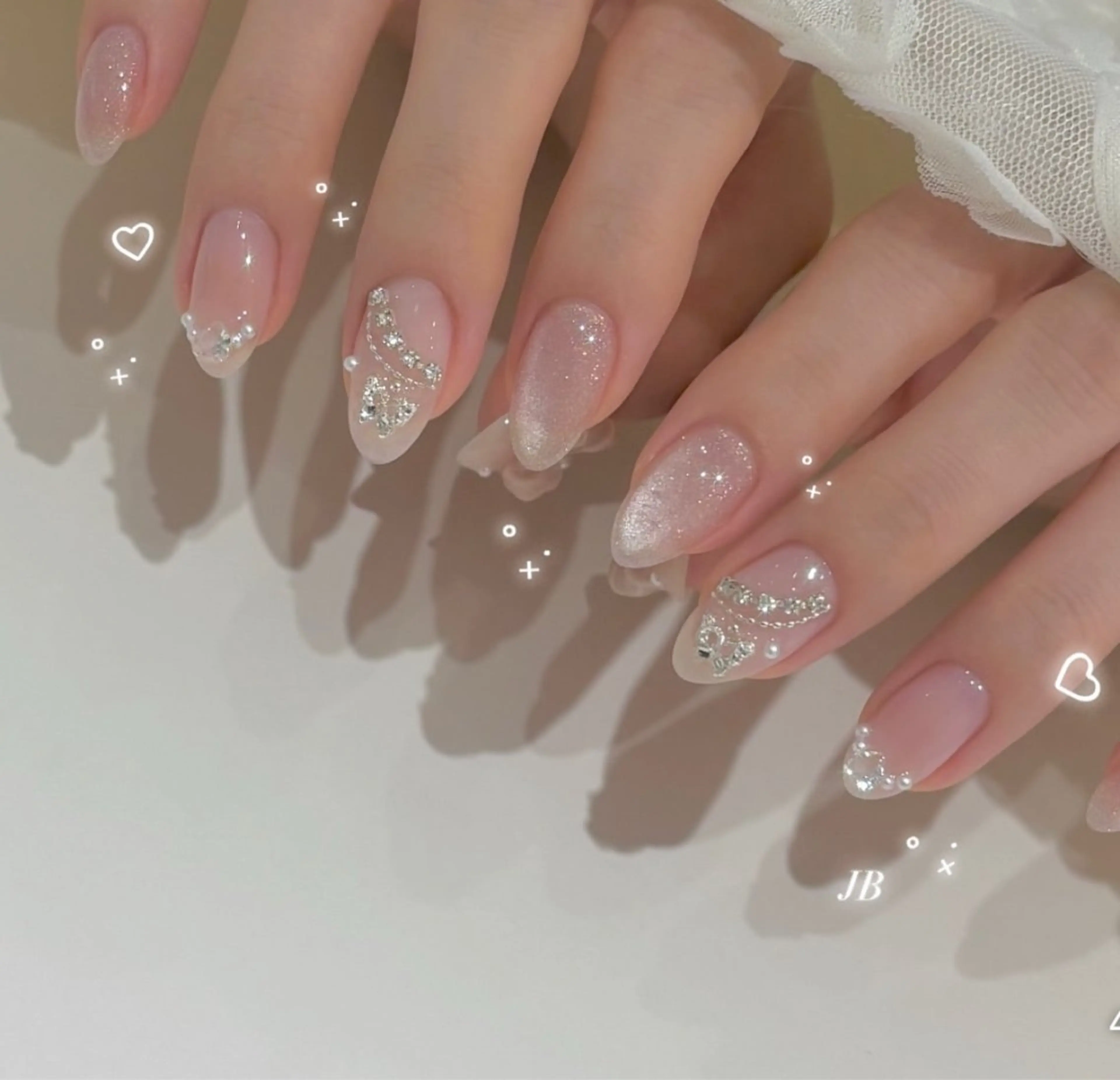 ネイル アートネイル ジェルネイル キラキラネイル ミラーネイル ピンク ハンドネイル Ryunail所属・Ryu Nail NekoChanのネイルデザイン