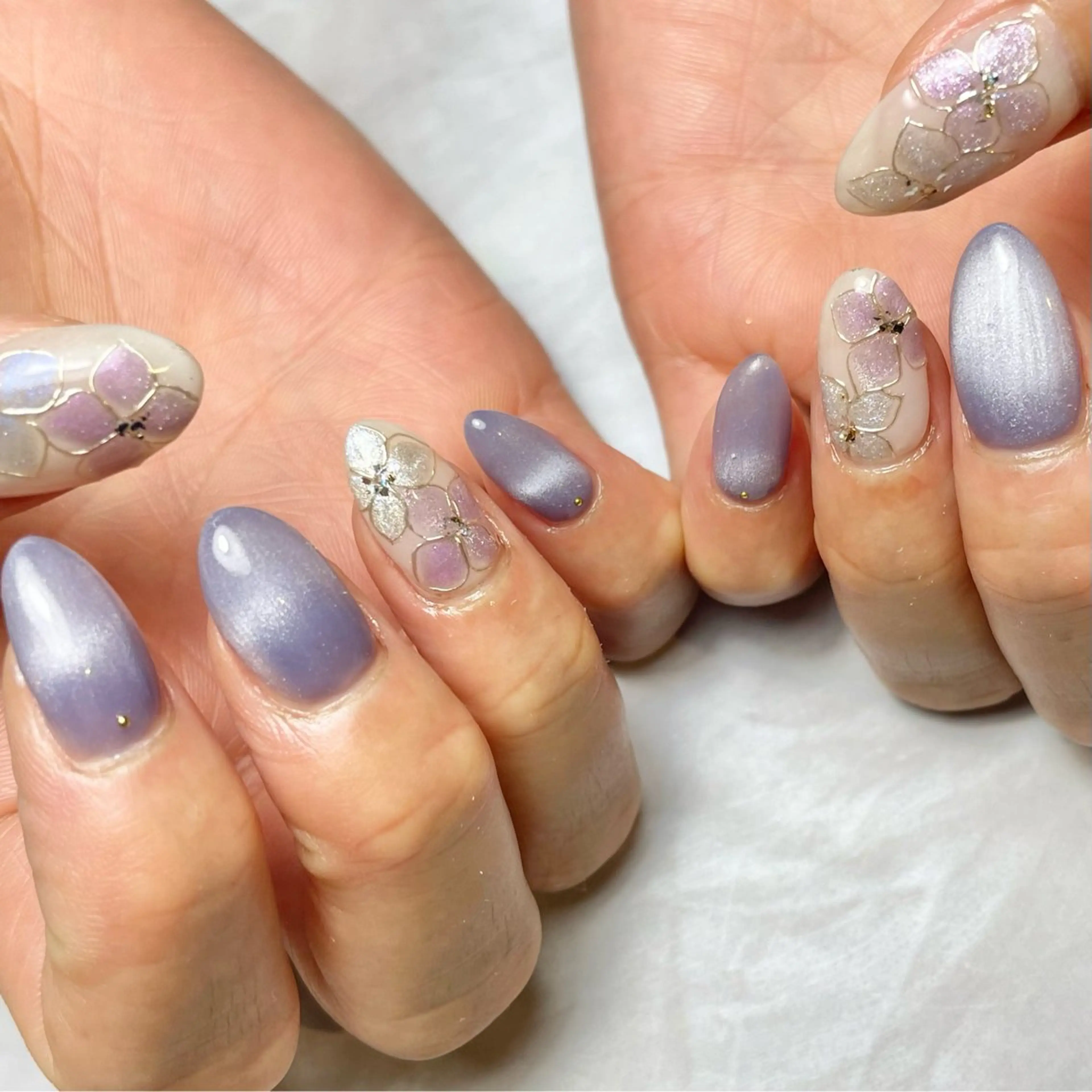 ネイル アートネイル ブルー Reflection marikoのネイルデザイン