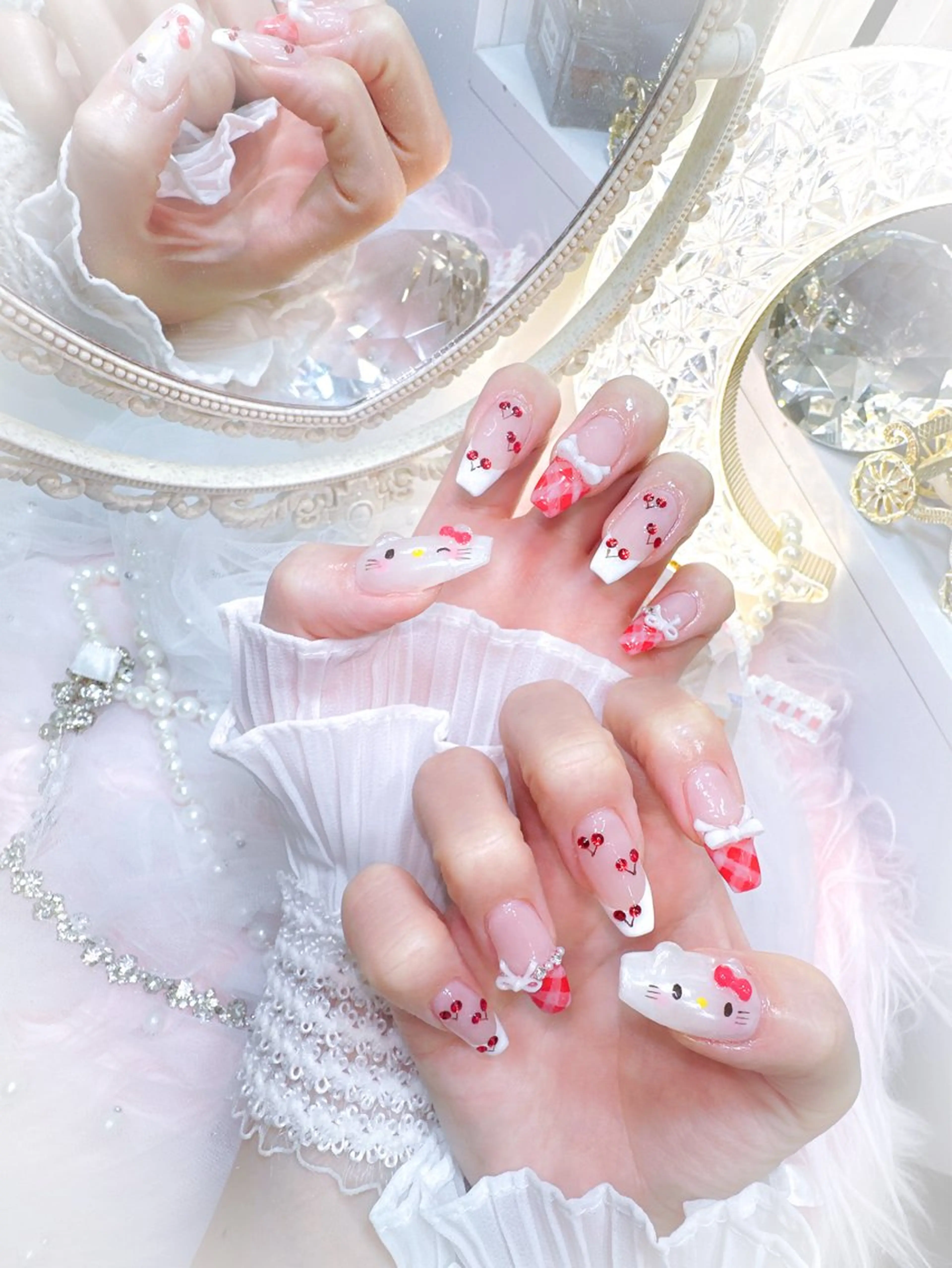 ネイル アートネイル 韓国ネイル ワンホンネイル ワンホン、かわいい系 🎀ななみのネイルデザイン