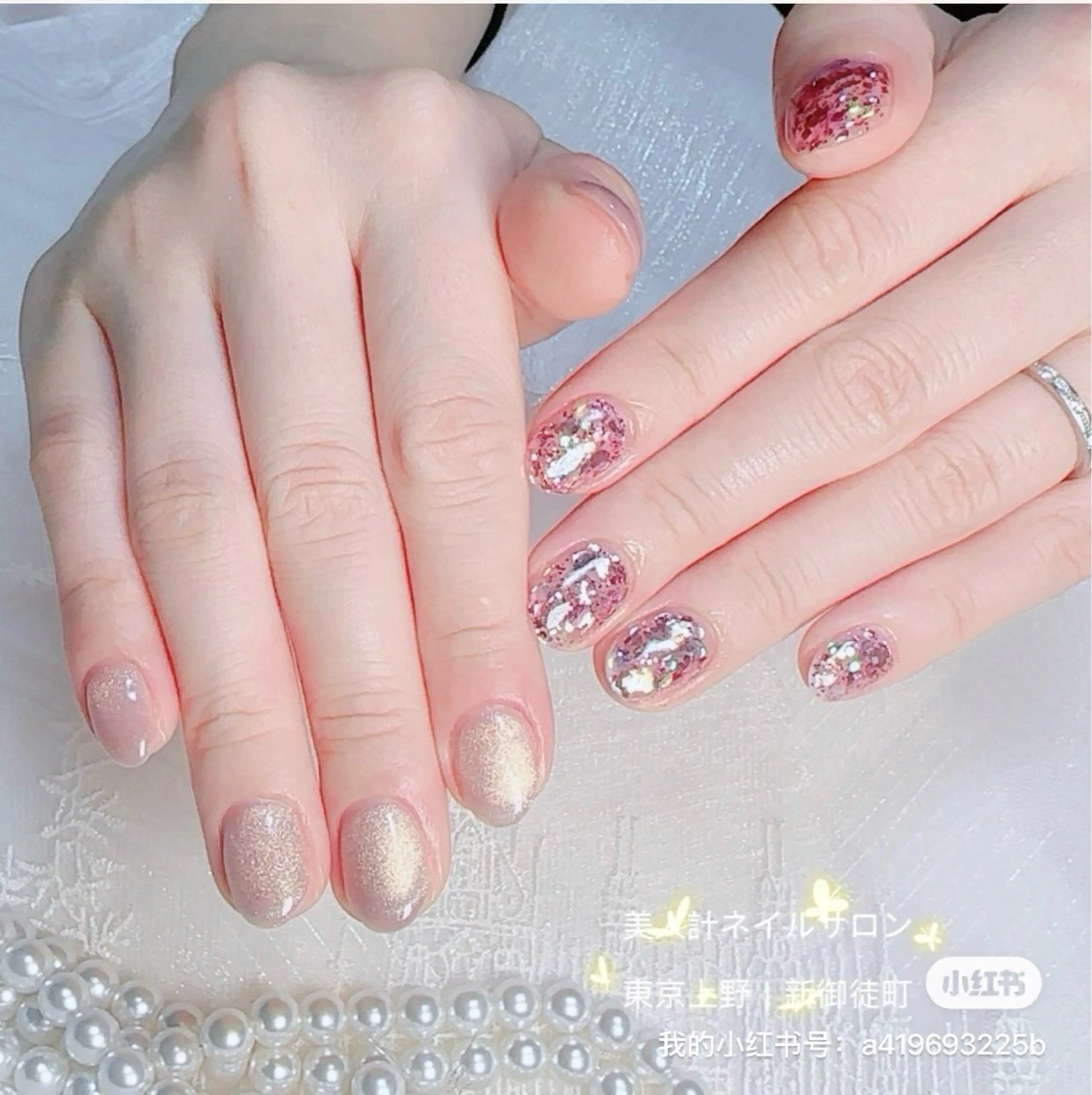 ネイル ホログラムネイル マグネットネイル ハンドネイル 中山 美月のネイルデザイン