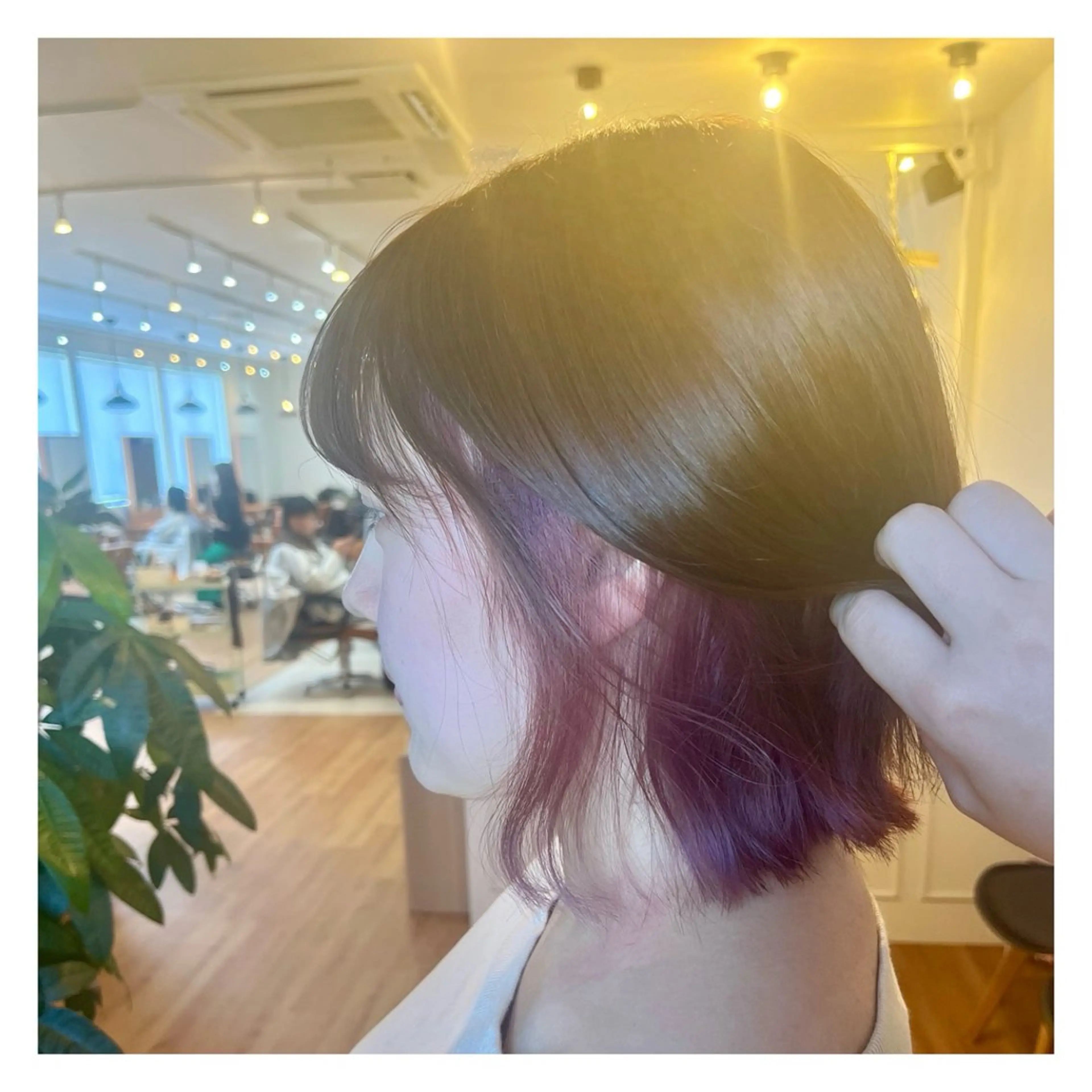 ミディアム カラー ラベンダーカラー ピンクカラー ピンクラベンダー 北上 春華のヘアスタイル