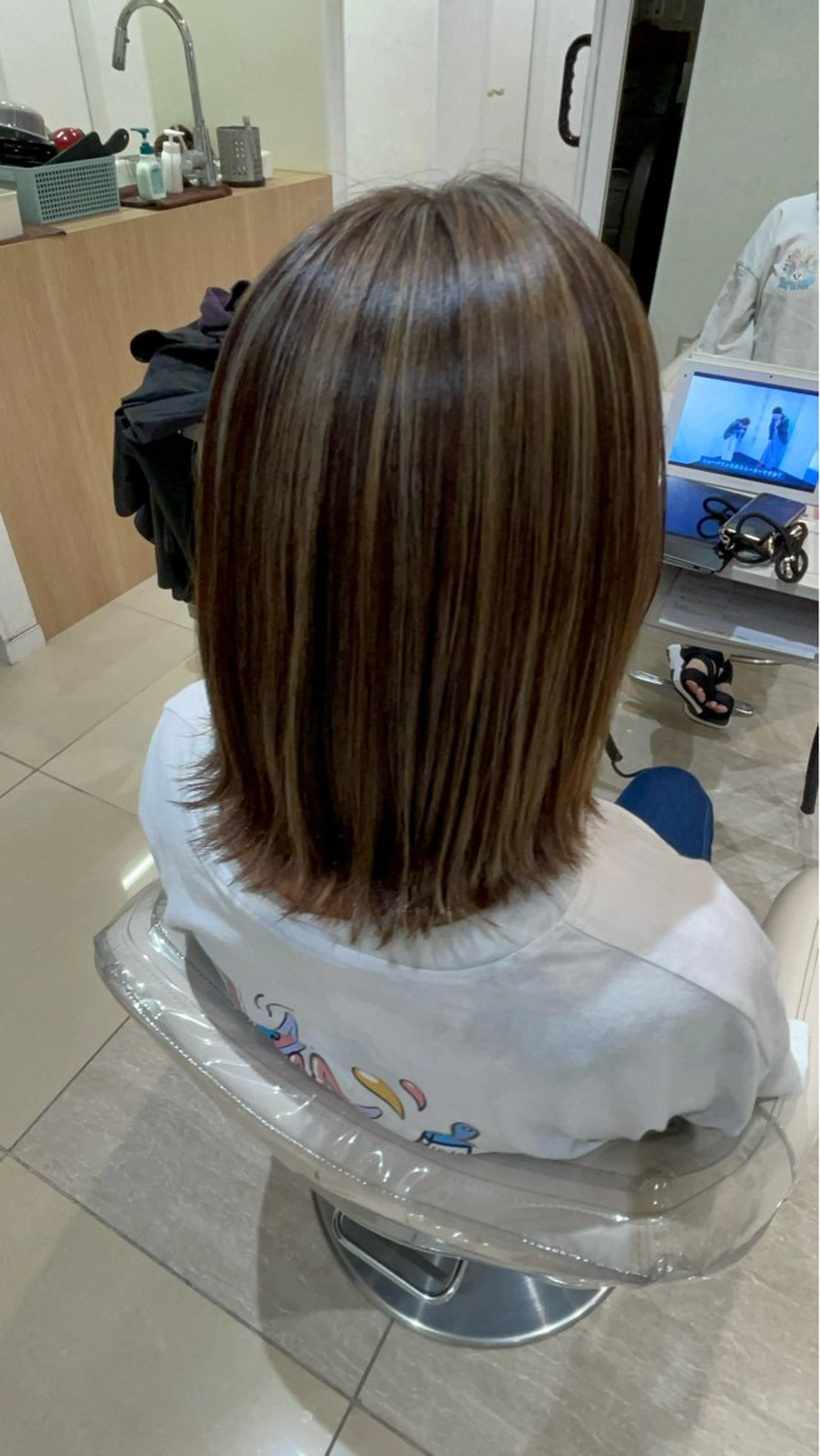 ミディアム ヘアカラー レイヤー×ハイライト 🌷RINA🌷のヘアスタイル