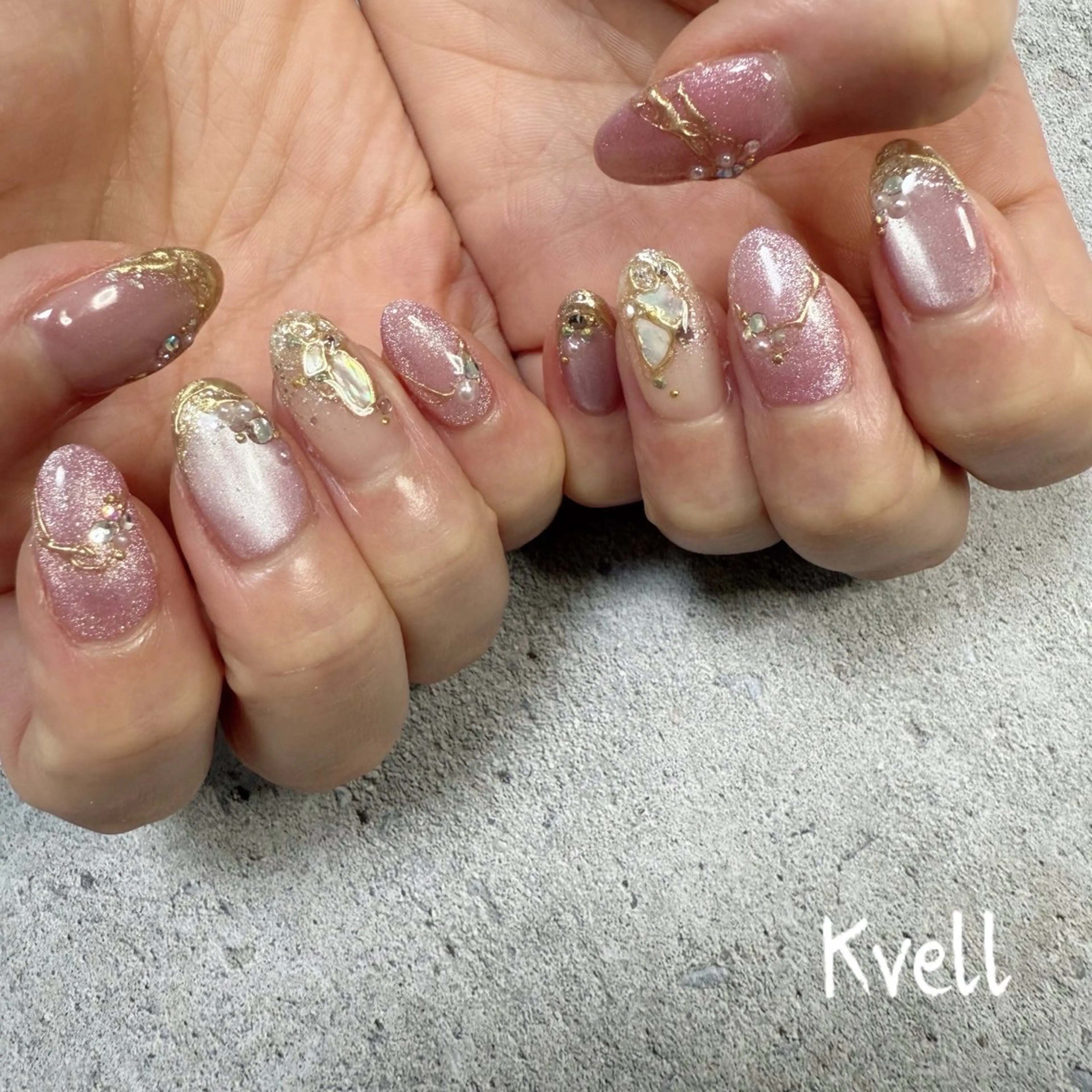 ネイル マグネットネイル ハンドネイル nailsalon Kvellのネイルデザイン