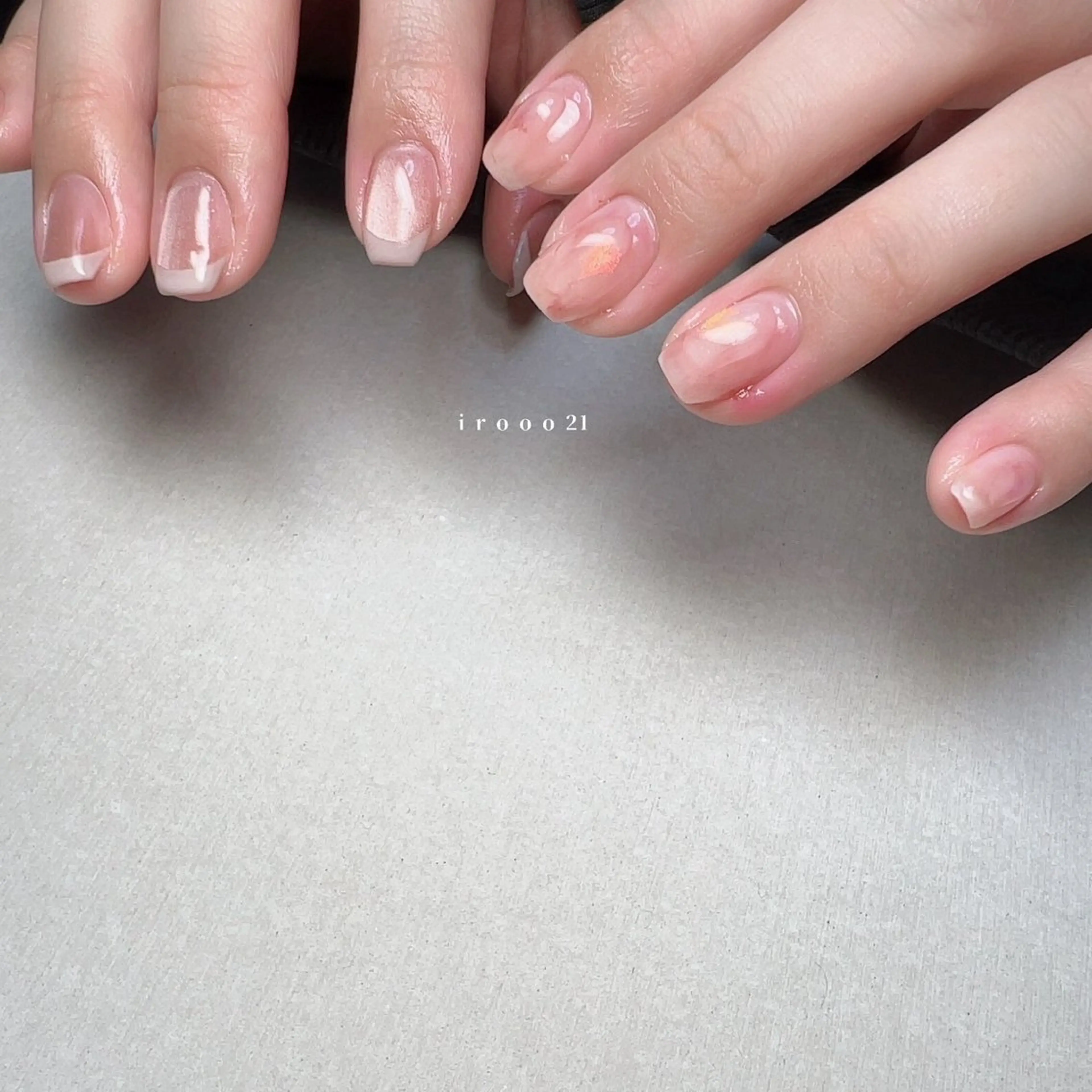 ネイル フレンチネイル ジェルネイル マグネットネイル ニュアンスネイル ピンク irooo 21のネイルデザイン