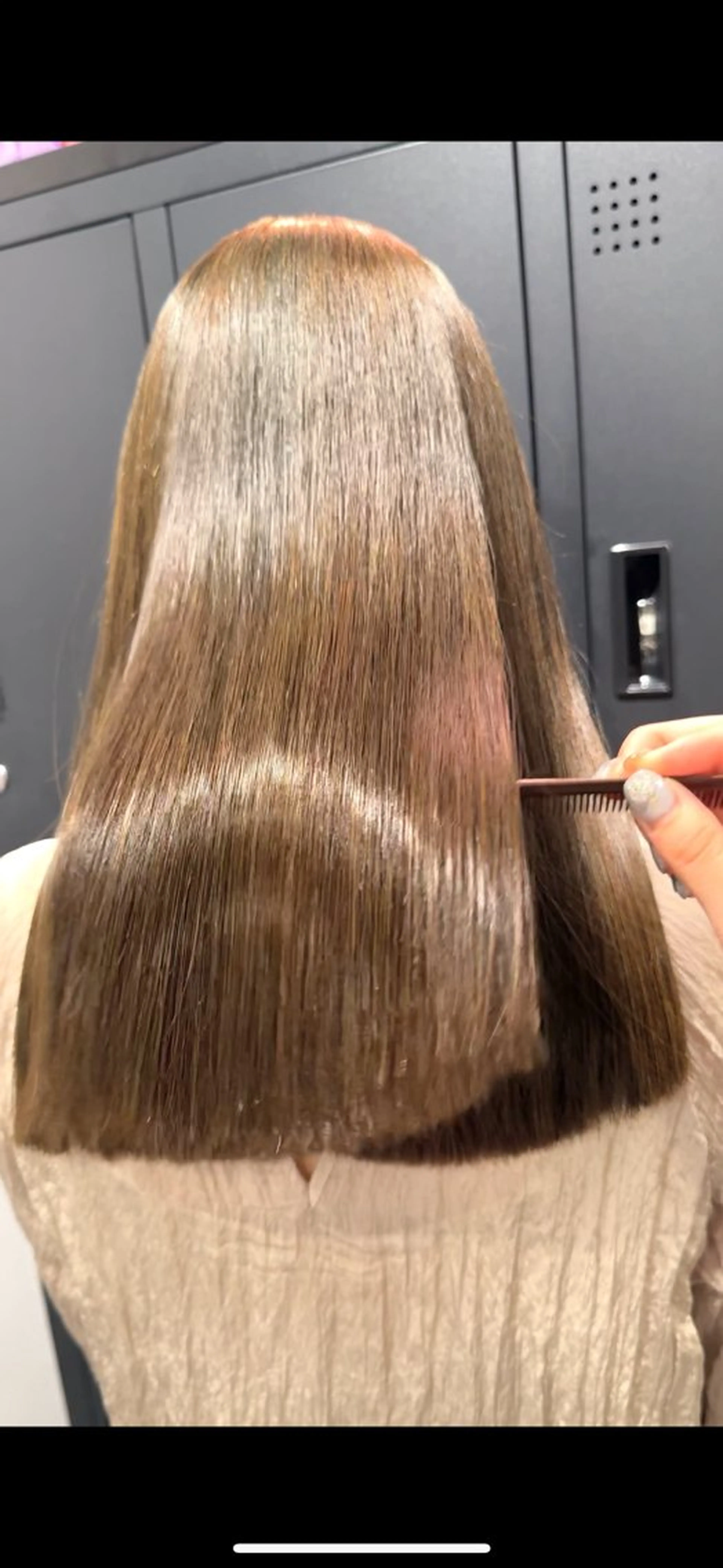 ロング カラー パーマ 髪質改善 ストレートパーマ ブリーチなし ダブルカラー/ゆなのヘアスタイル