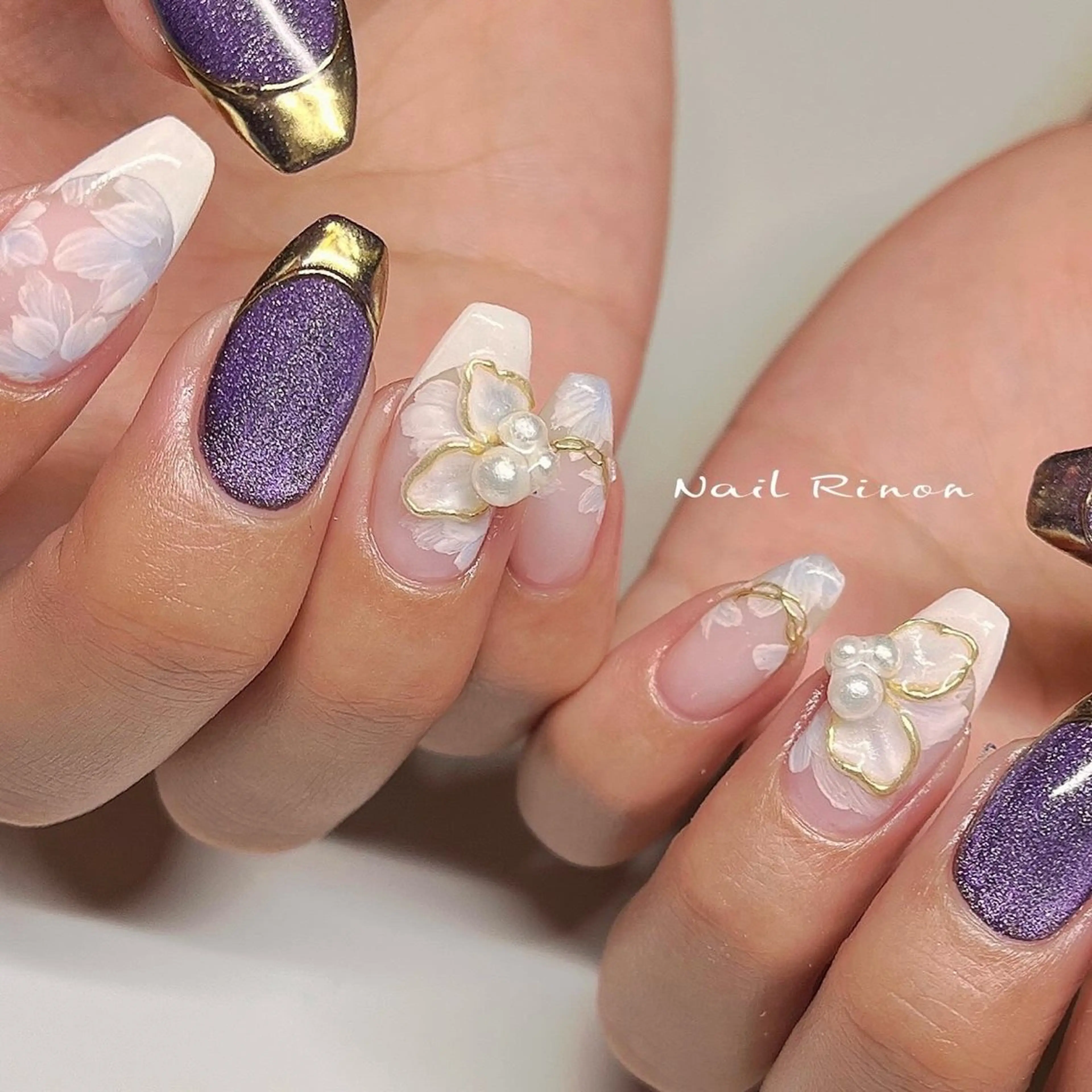 ネイル フラワーネイル ハンドネイル Nail Rinonのネイルデザイン