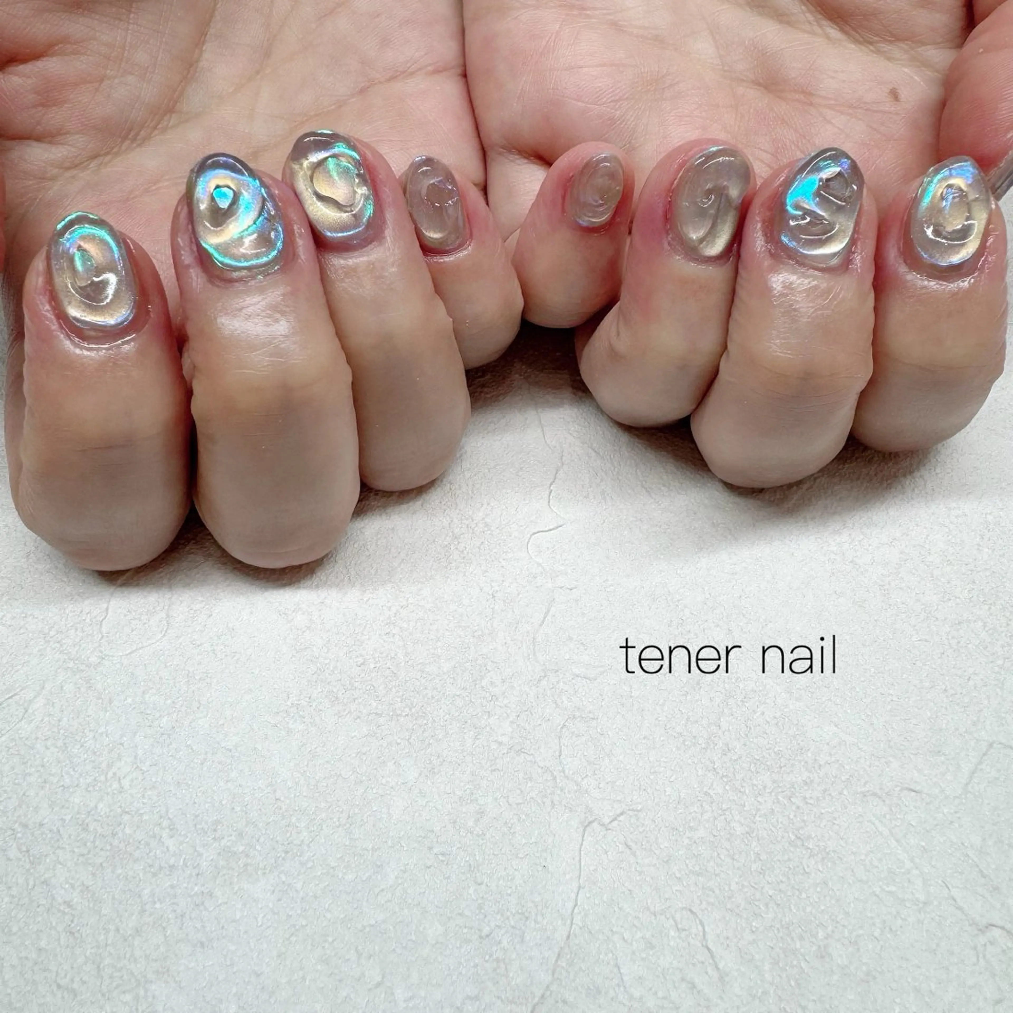 ネイル オーロラネイル ハンドネイル tener  nail  テネルネイル所属・テネルネイル tener nailのネイルデザイン