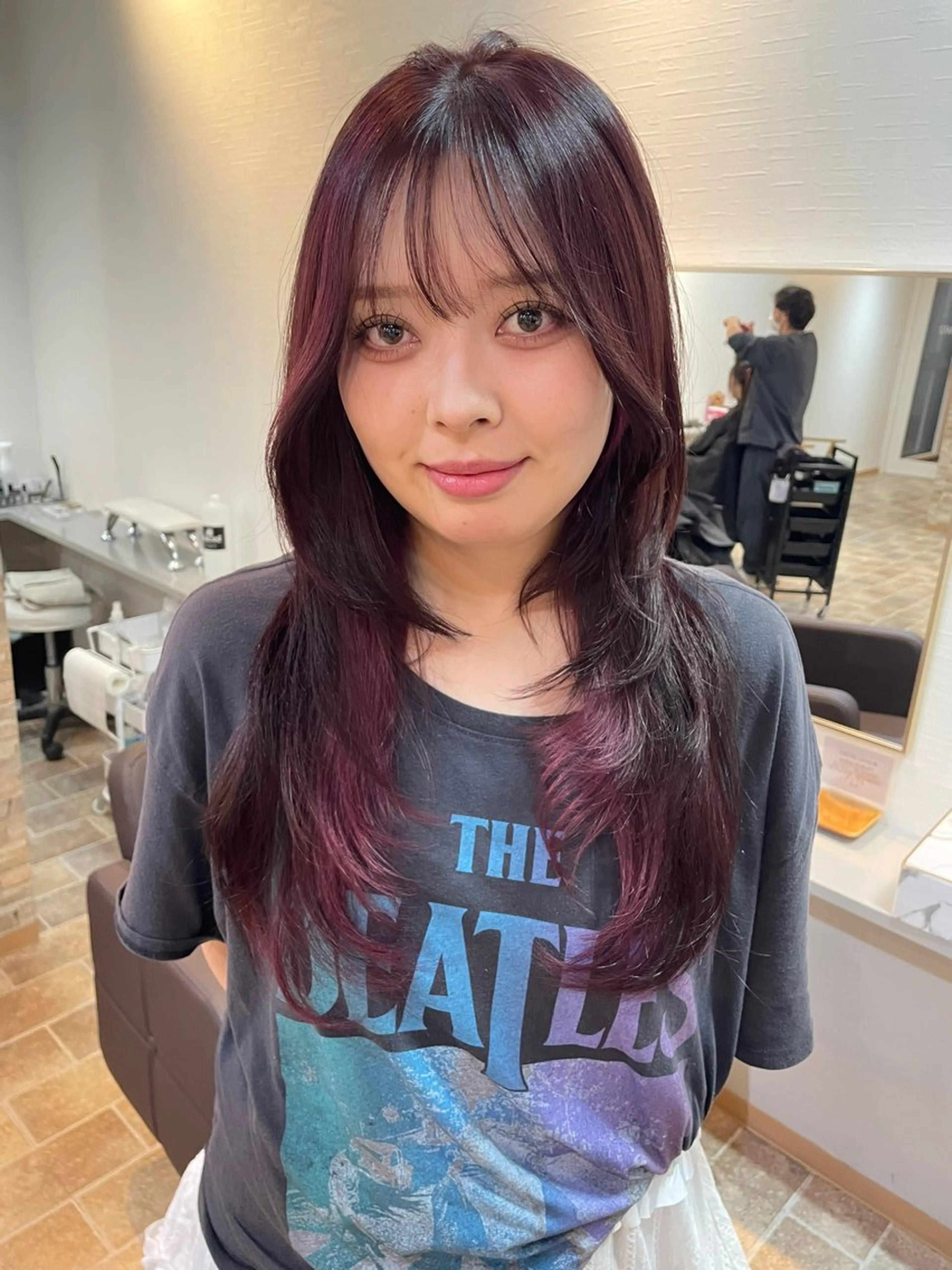 ロング カラー インナーカラー レッドカラー ハッシュカット カット ヘアカラー トリートメント YUI/ ブリーチカラー🌷のヘアスタイル
