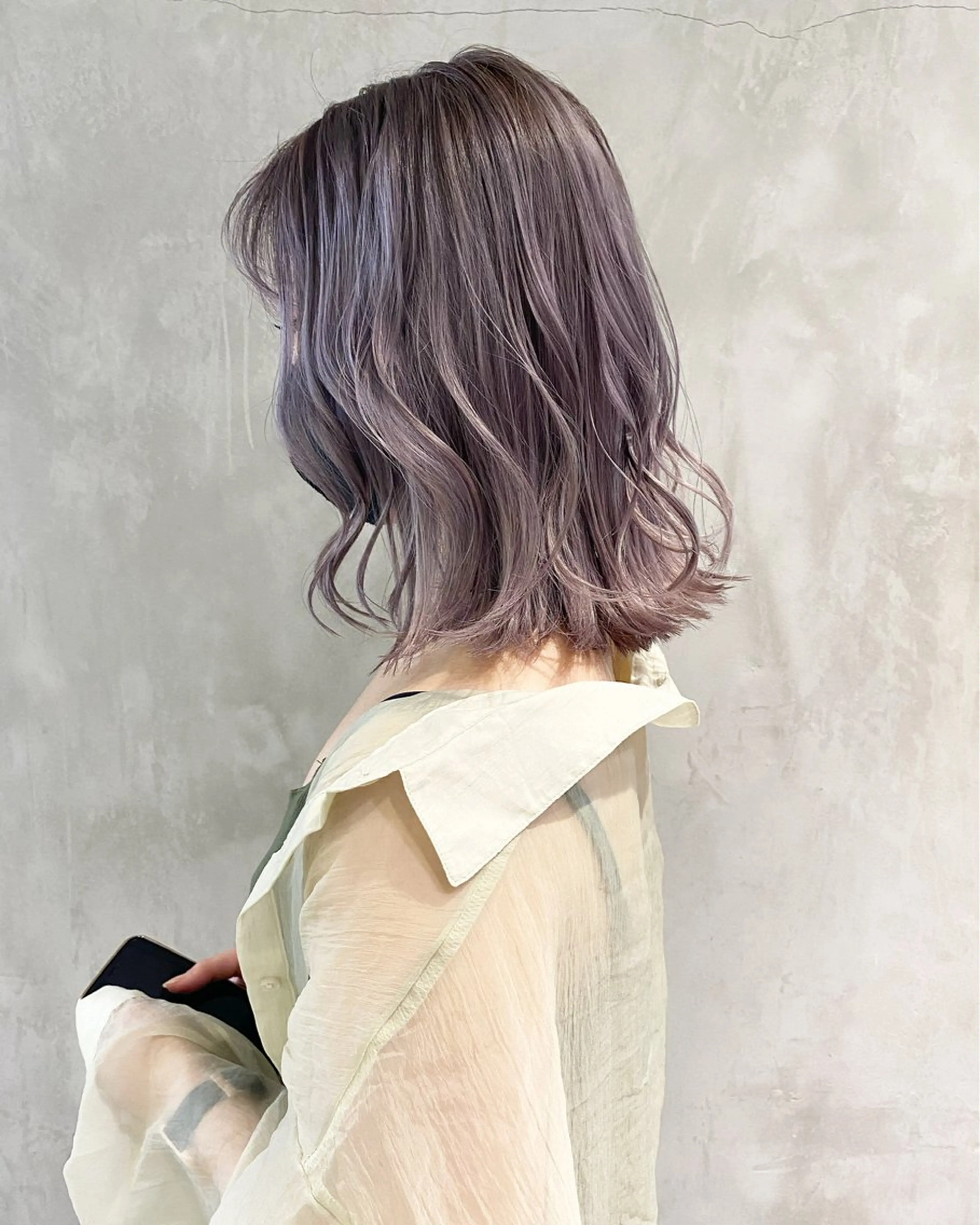 ミディアム ヘアカラー ラベンダーカラー＆ ミルクティー太田のヘアスタイル