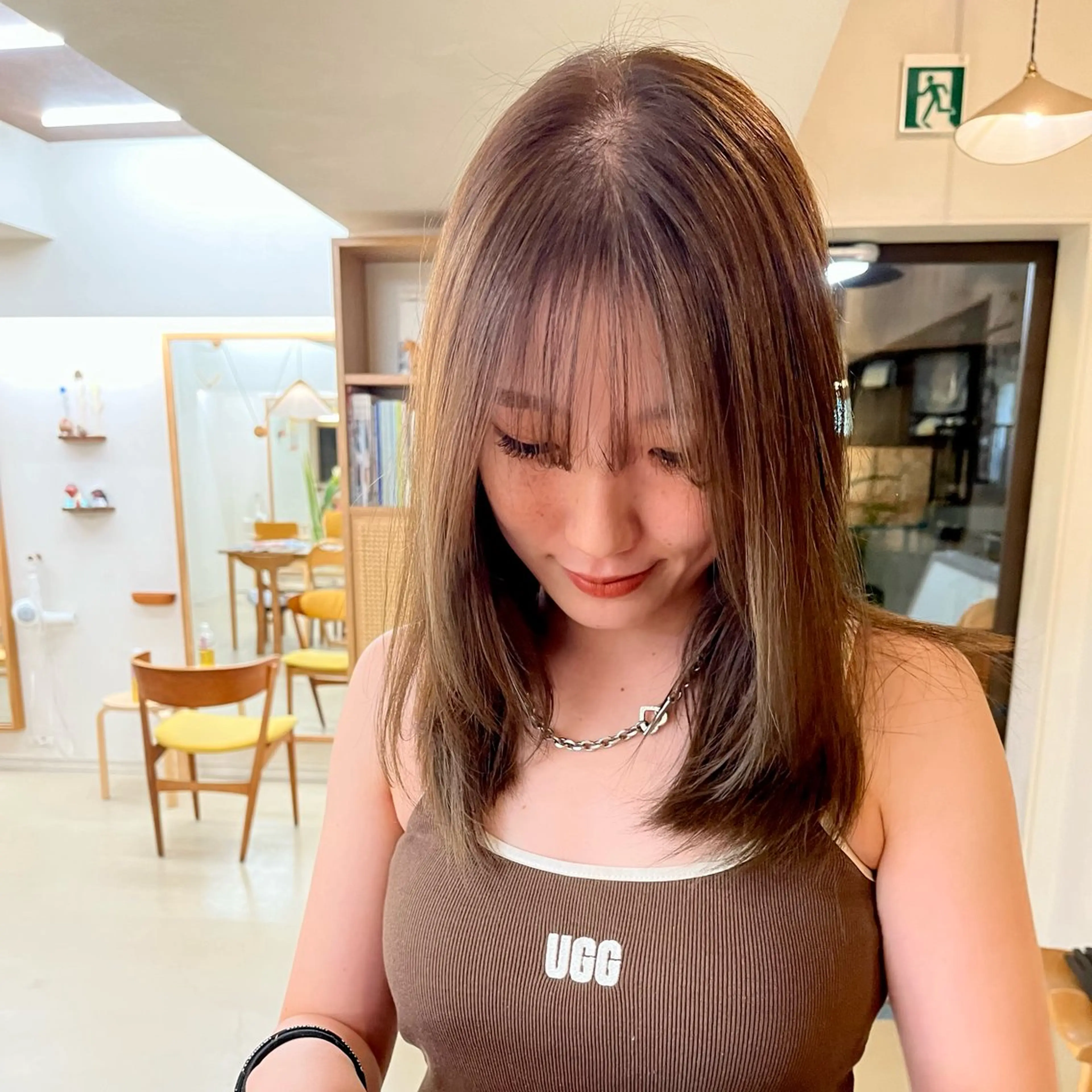 ミディアム カラー 宇野澤 銘のヘアスタイル