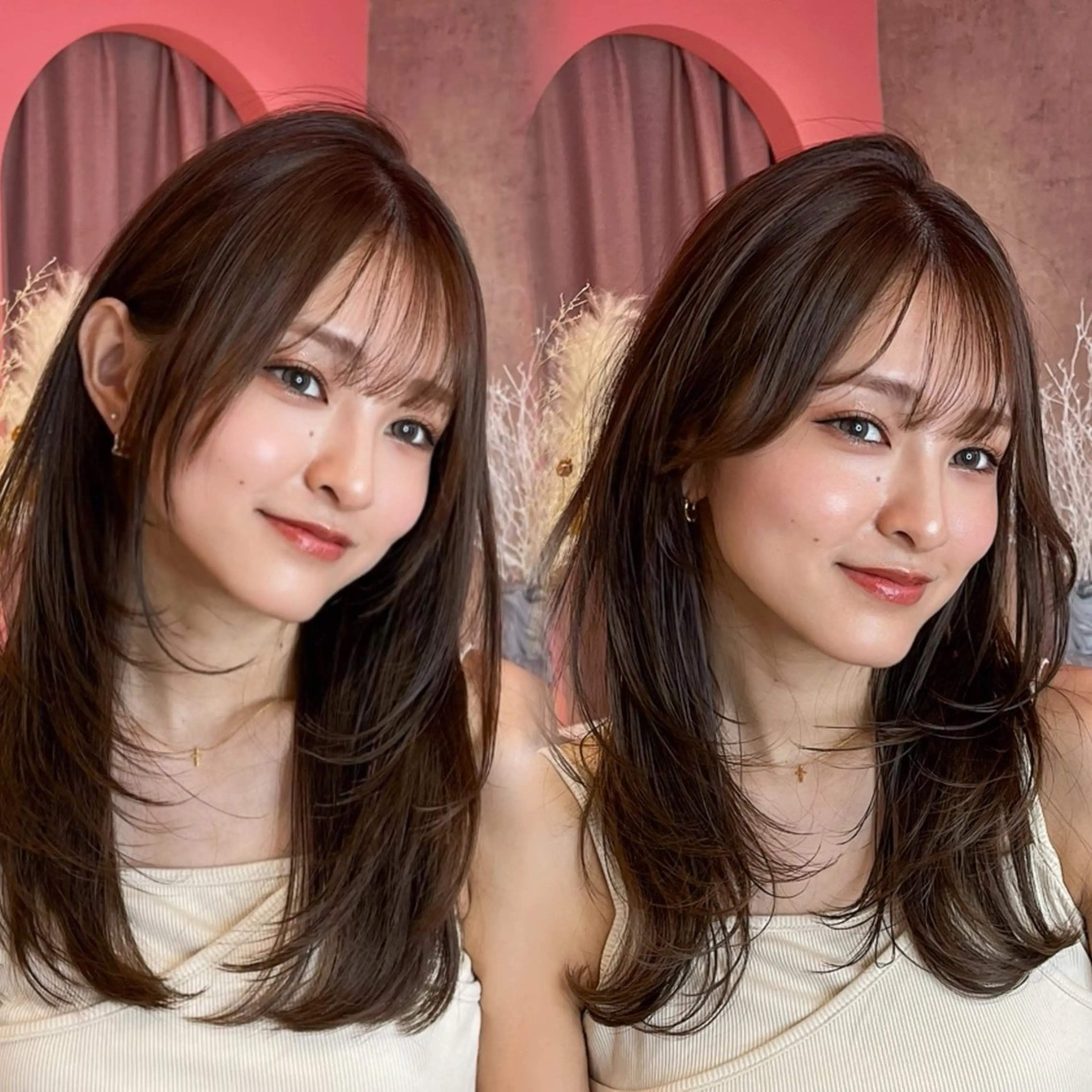 セミロング カラー 山崎/ボブ縮毛矯正 レイヤー髪質改善のヘアスタイル