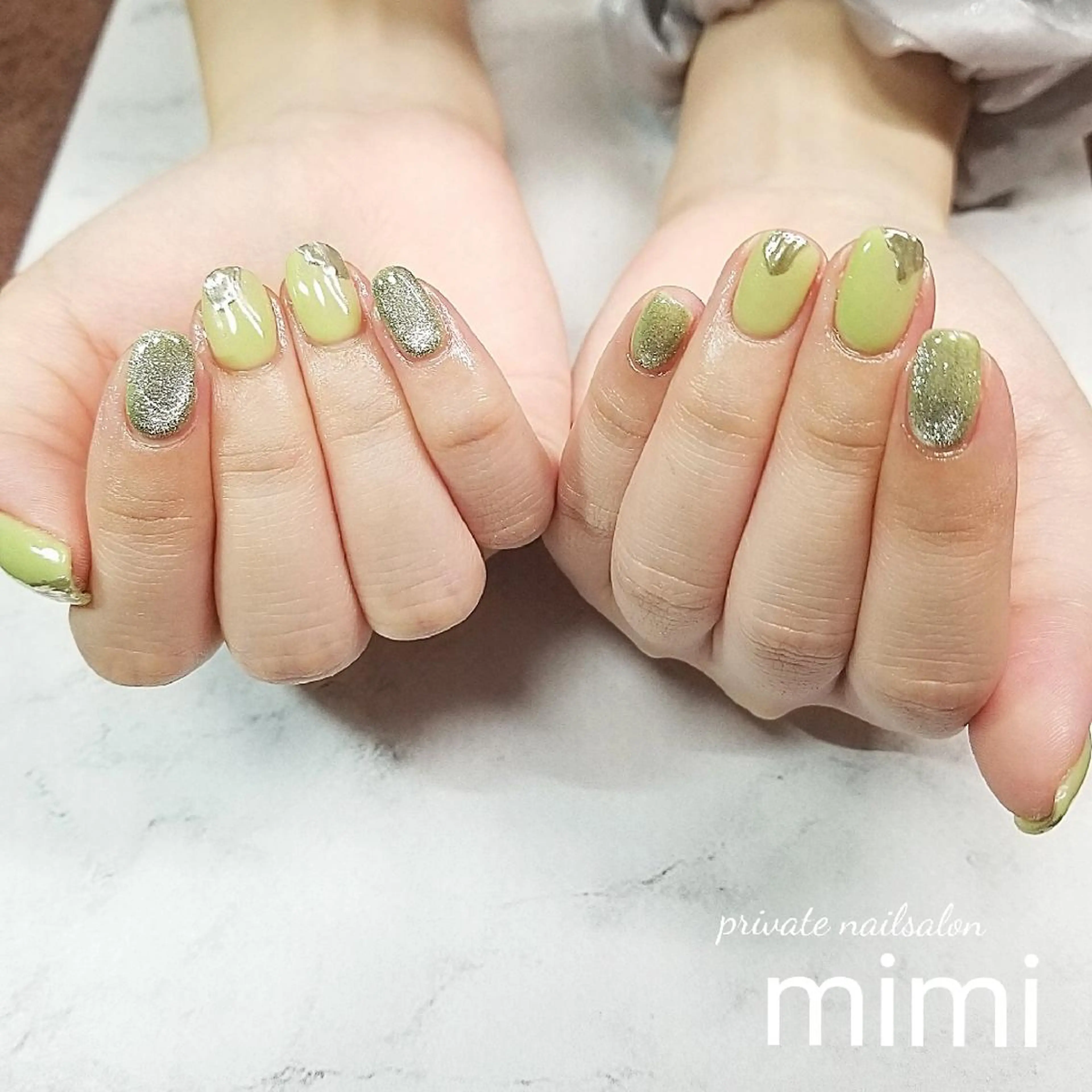 ネイル ピスタチオネイル 博多ネイル ｍｉｍｉのネイルデザイン