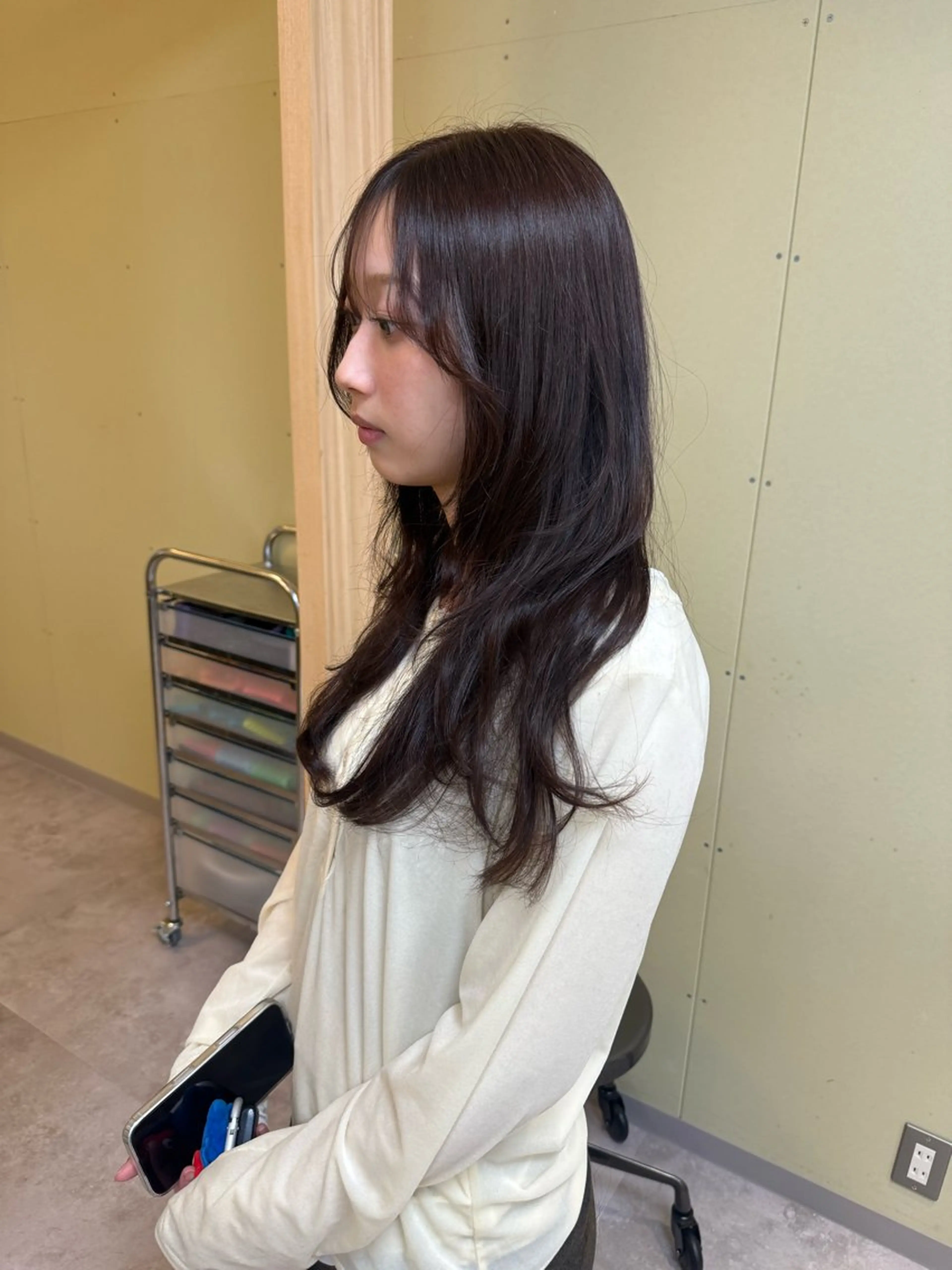 ロング カラー カット ヘアカラー トリートメント 伶風/ボブ/ ハッシュカットのヘアスタイル