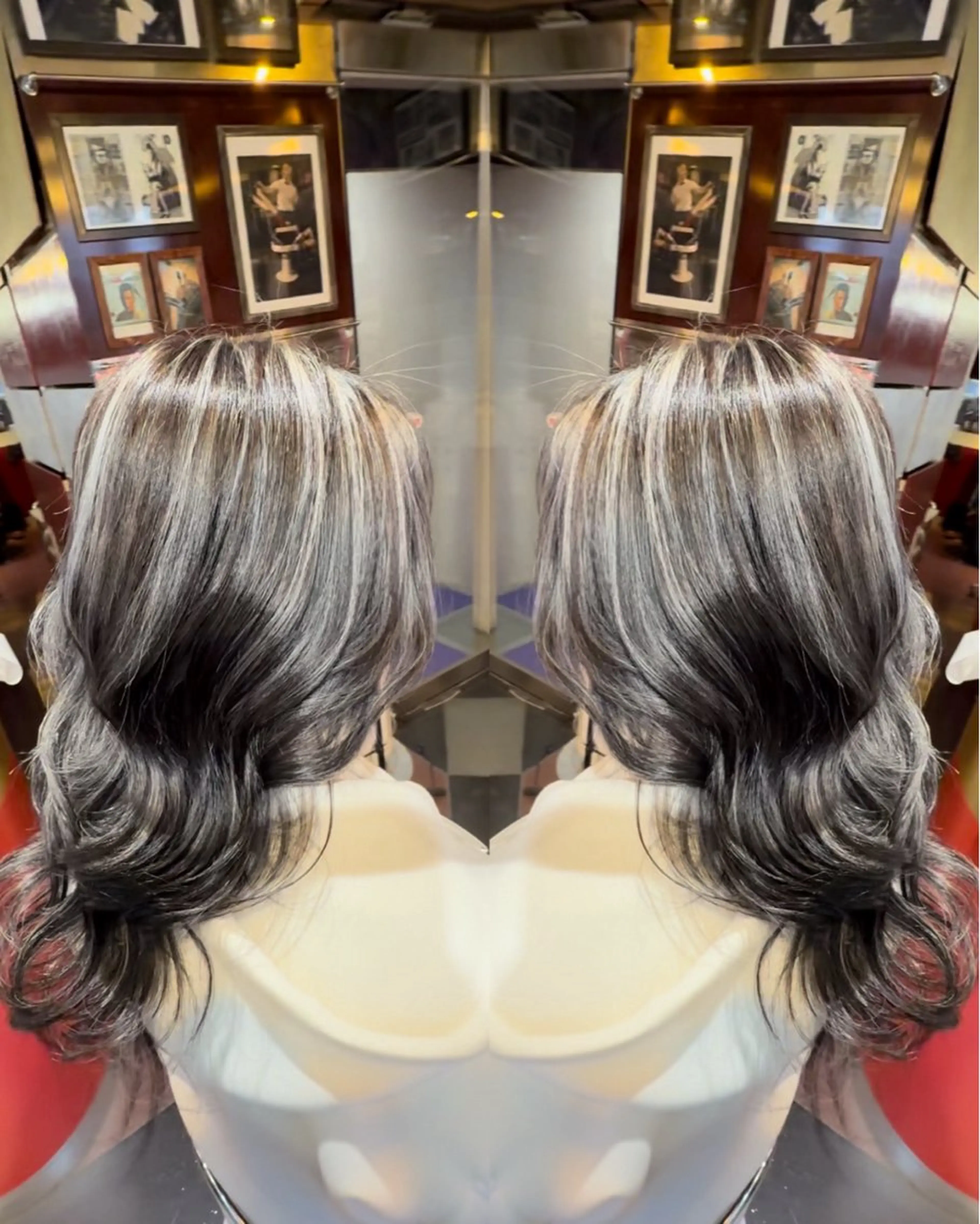 ミディアム カラー ヘアカラー ハイライトエクステ 横浜CHIRIのヘアスタイル