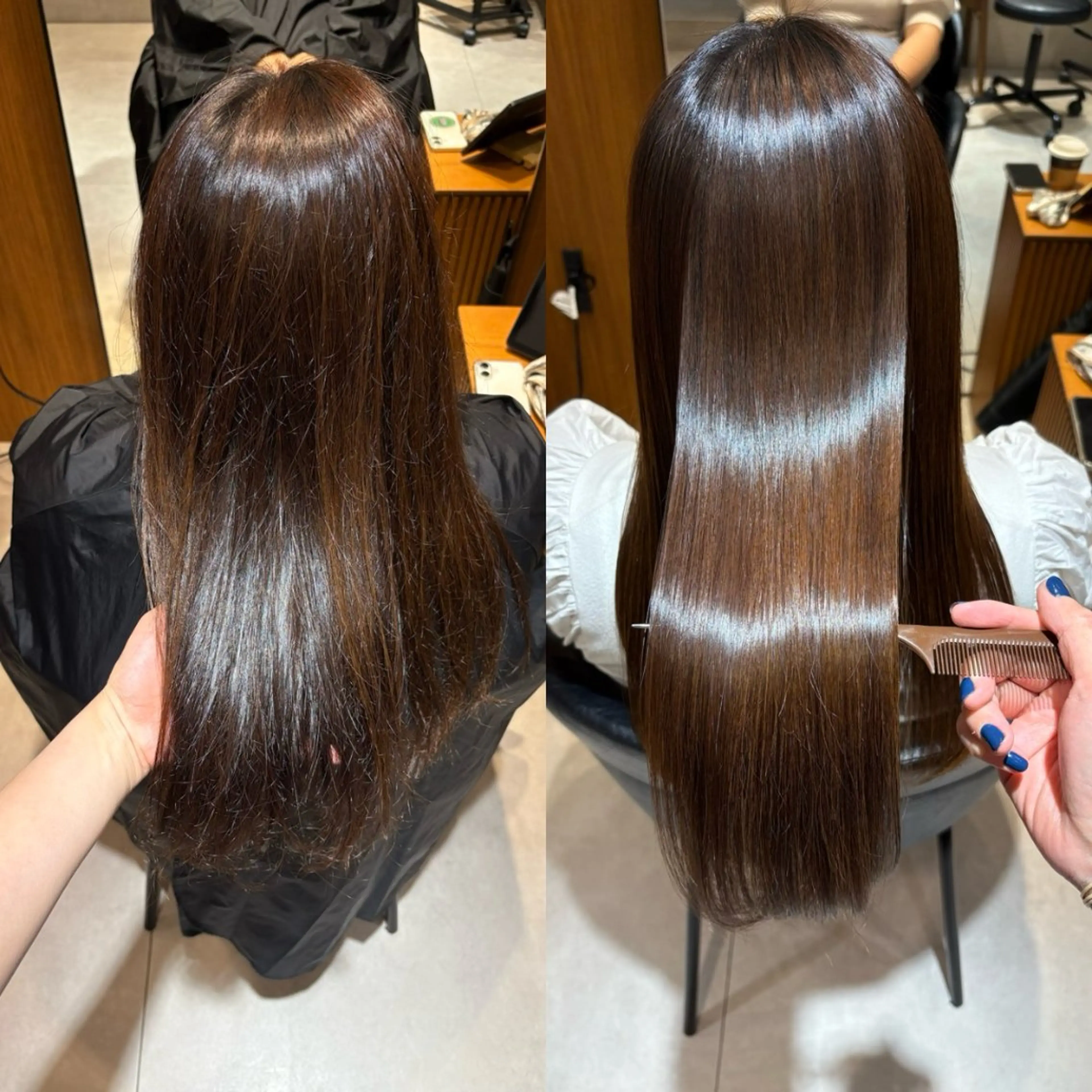 ロング パーマ 縮毛矯正 酸性ストレート/ yukinaのヘアスタイル