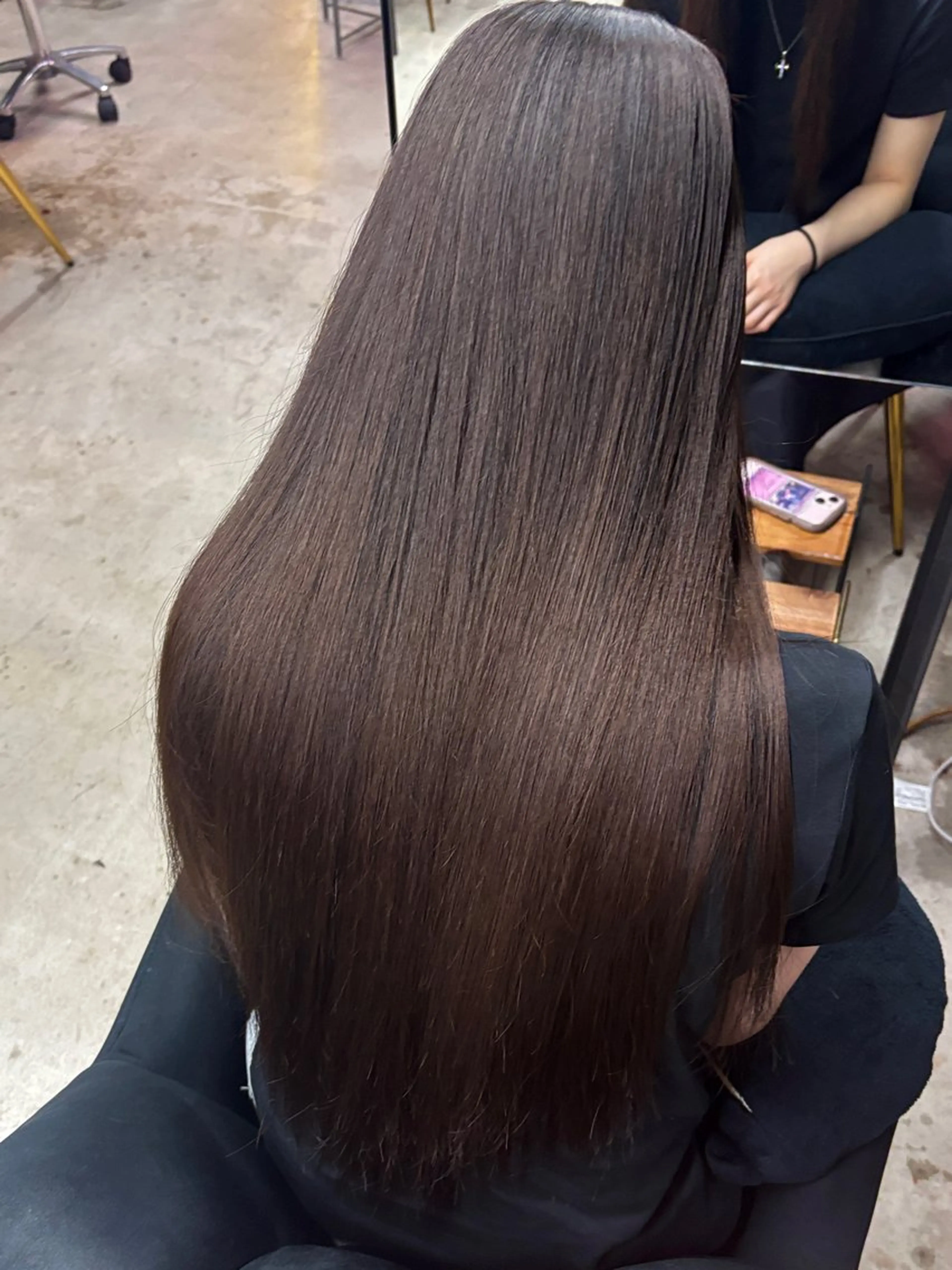 ロング 髪質改善 ロング 縮毛矯正 ヘアカラー 縮毛矯正 透明感ｶﾗｰ🫧 Rico💗空き🈶のヘアスタイル