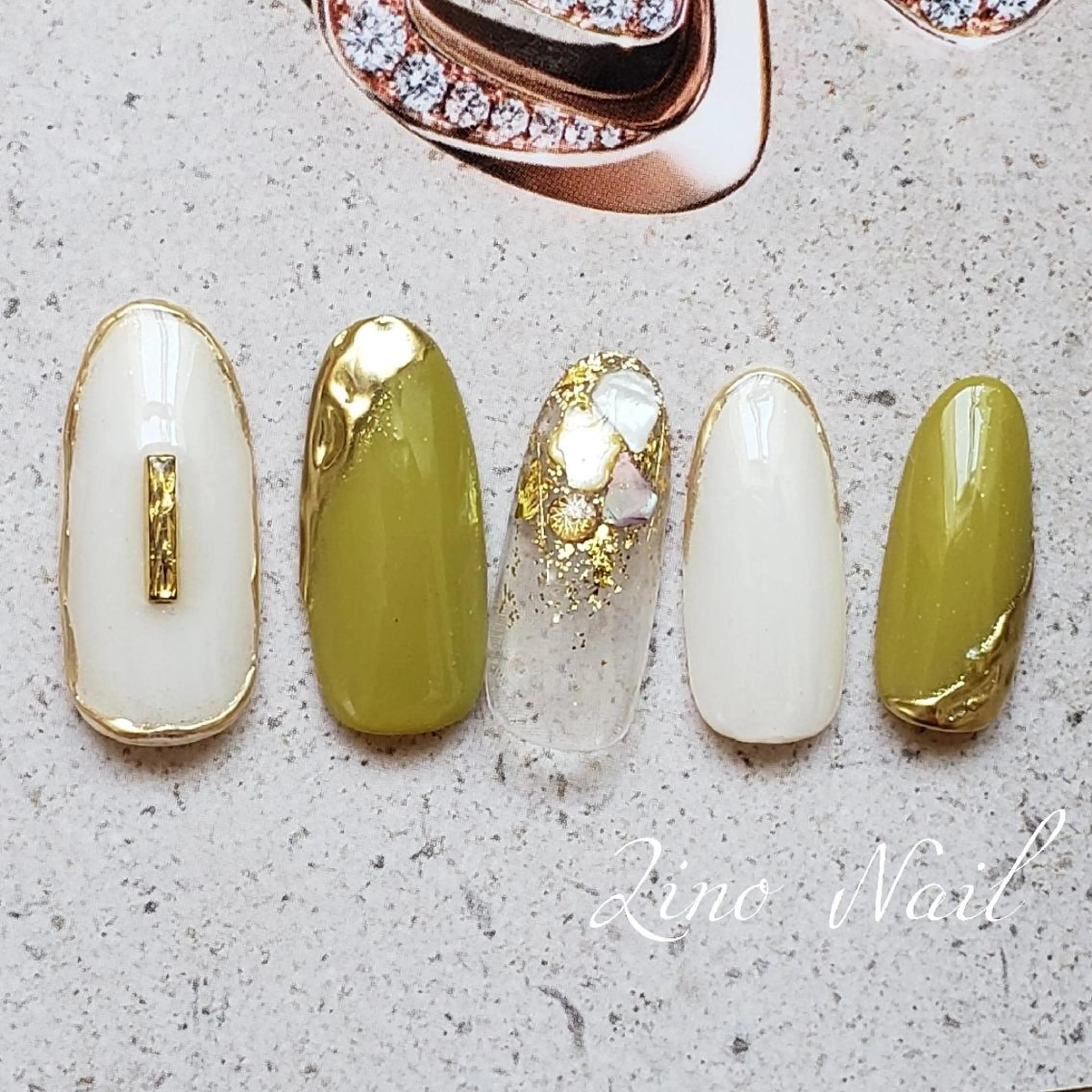 ネイル ジェルネイル ミラーネイル ニュアンスネイル パラジェル 夏ネイル Lino Nailのネイルデザイン
