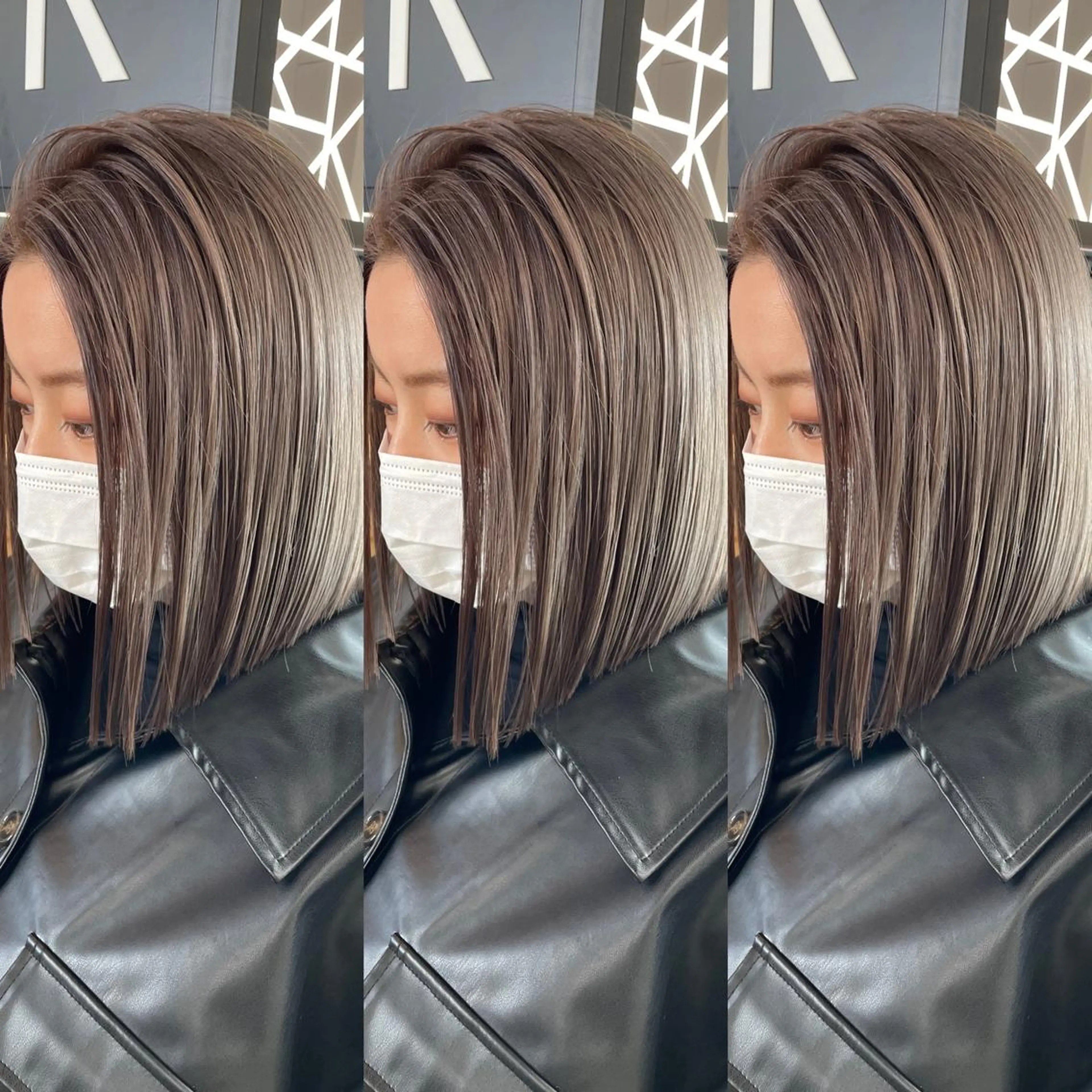 ミディアム カラー ベージュカラー ミルクティーベージュ カット ヘアカラー トリートメント ヘアセット 💜ハイトーン💛 マジカルかいちゃんのヘアスタイル